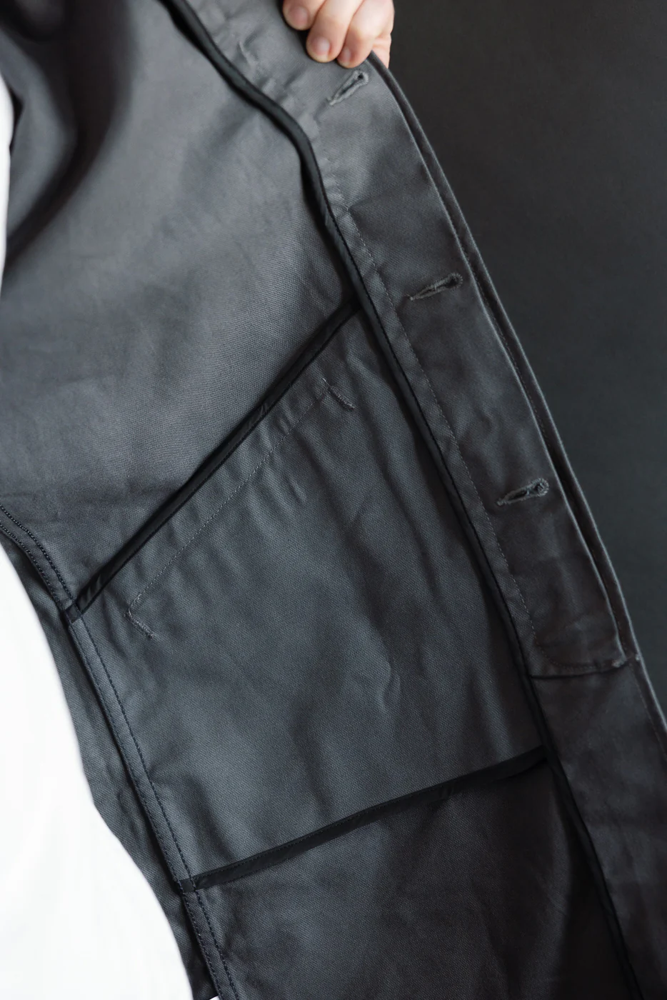 10oz - Trench Coat Dry Waxed Canvas - Grey - Image 20