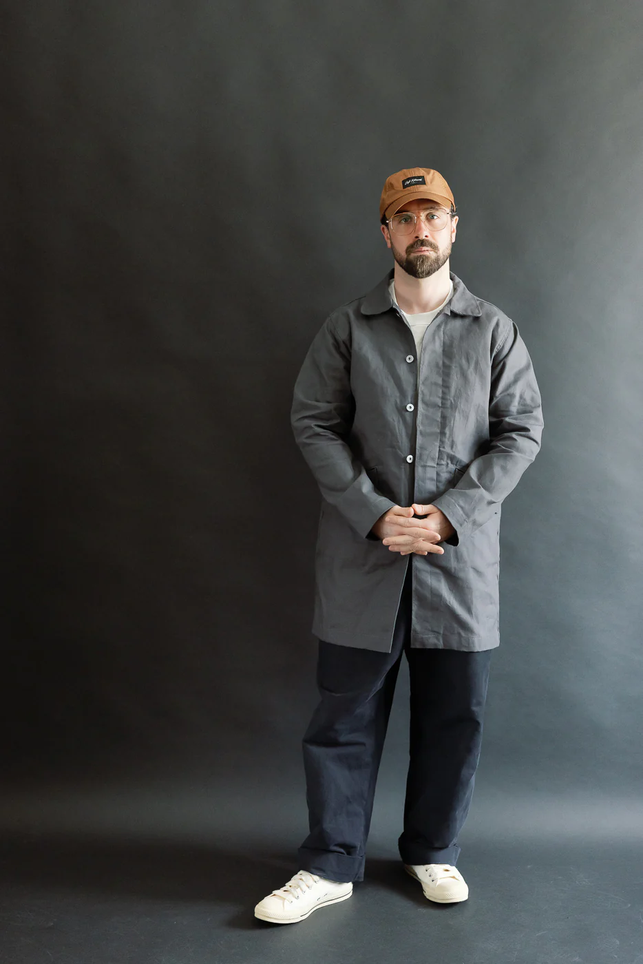 10oz - Trench Coat Dry Waxed Canvas - Grey - Image 7