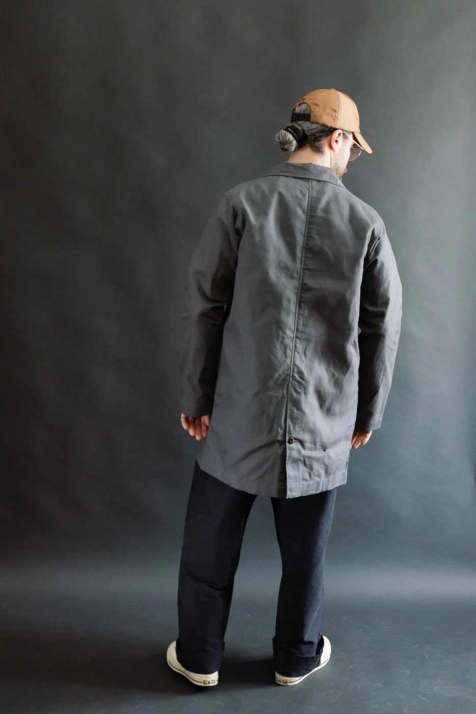 10oz - Trench Coat Dry Waxed Canvas - Grey - Image 9