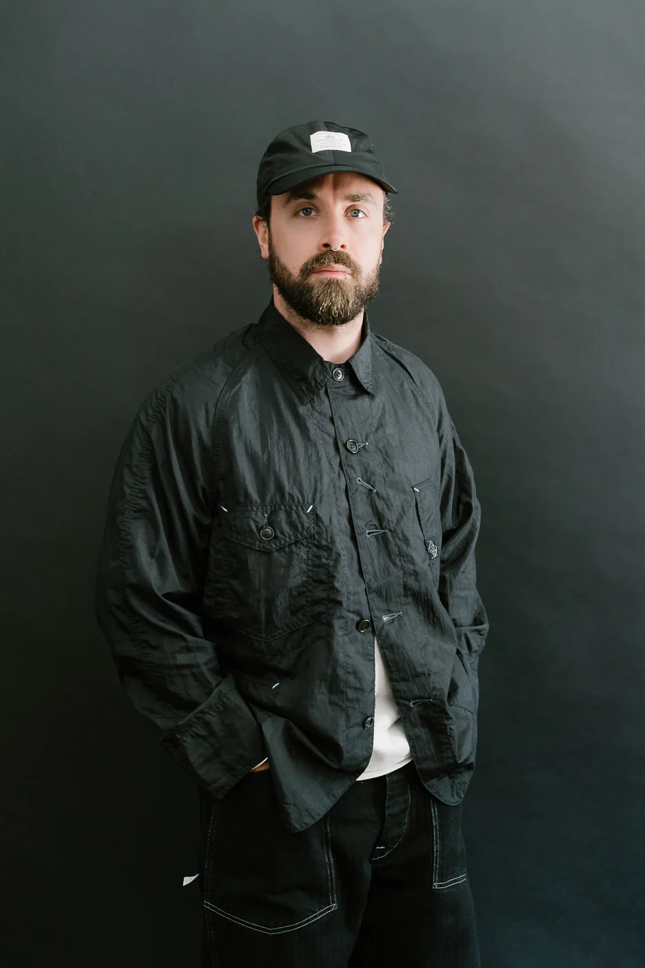 1102-CTB - Engineer's Jacket Crinkle Nylon Taffeta - Black - Image 10