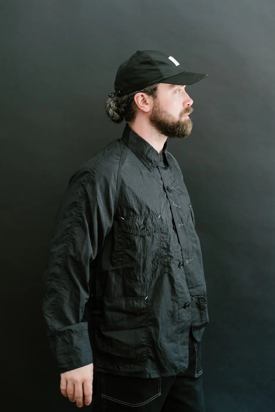 1102-CTB - Engineer's Jacket Crinkle Nylon Taffeta - Black - Image 11