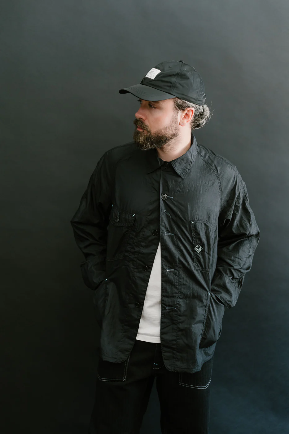 1102-CTB - Engineer's Jacket Crinkle Nylon Taffeta - Black - Image 14