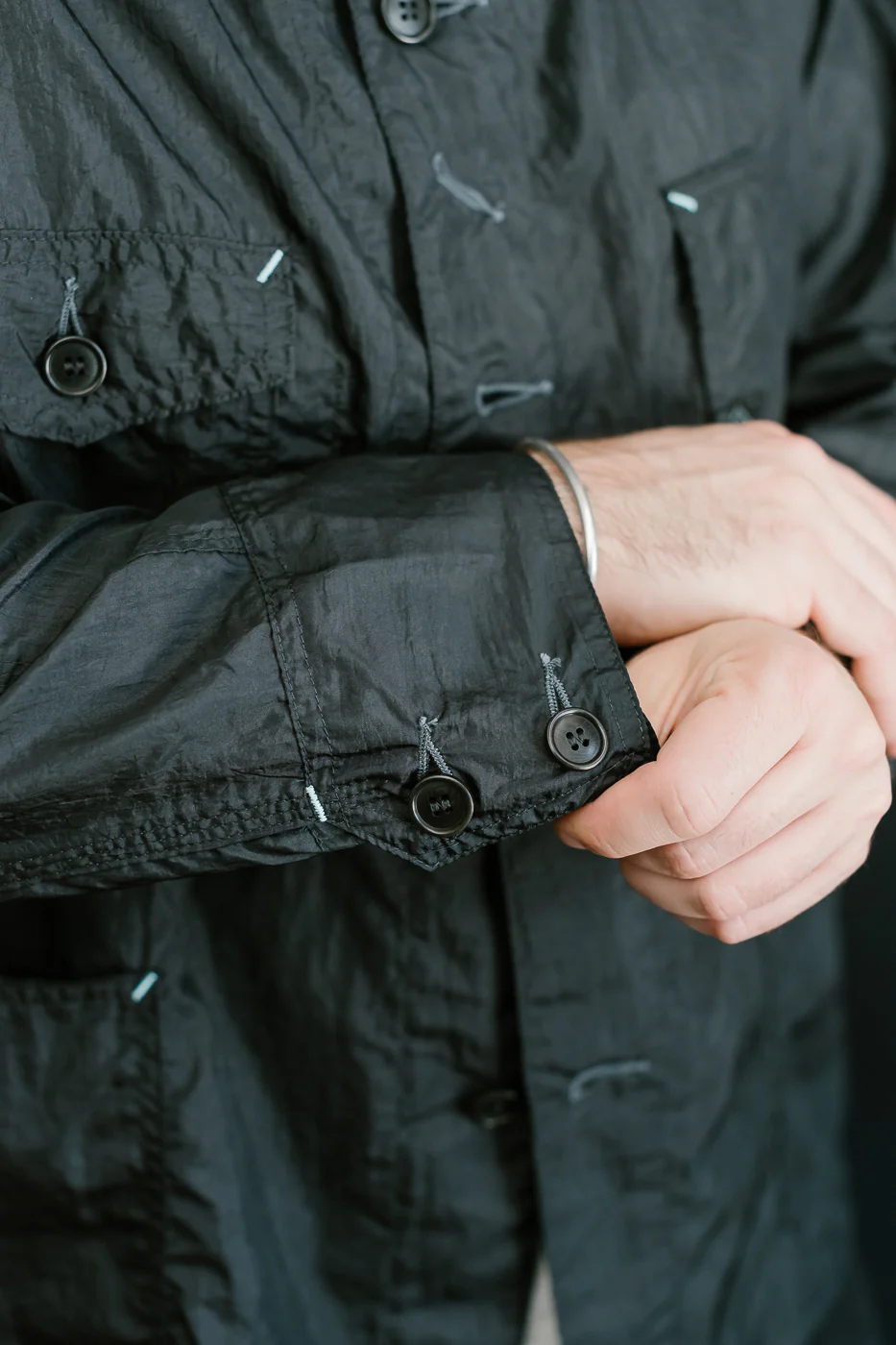 1102-CTB - Engineer's Jacket Crinkle Nylon Taffeta - Black - Image 18