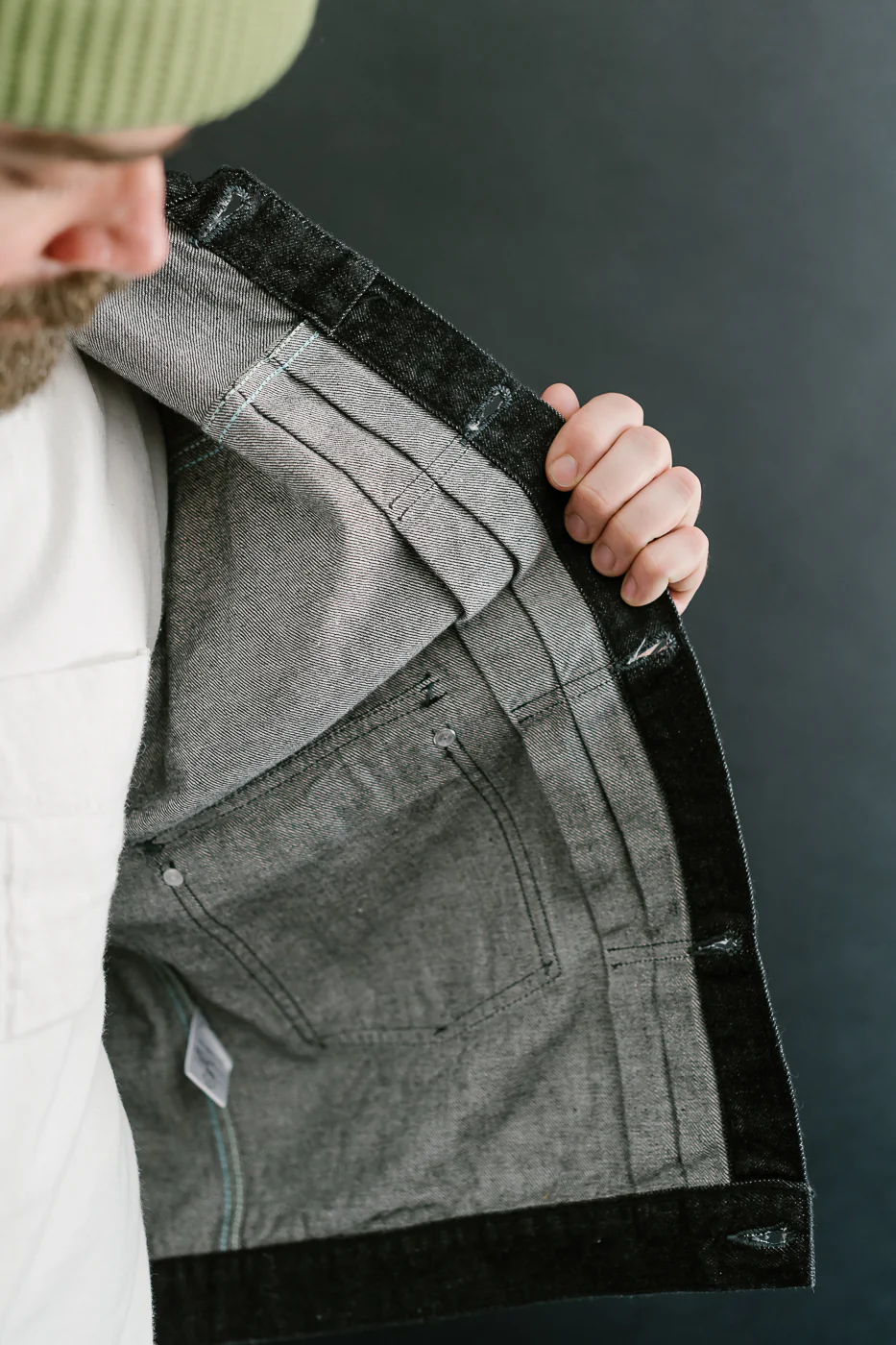 1108-12DB - Ranchero 12oz Selvedge Denim - Black - Image 19
