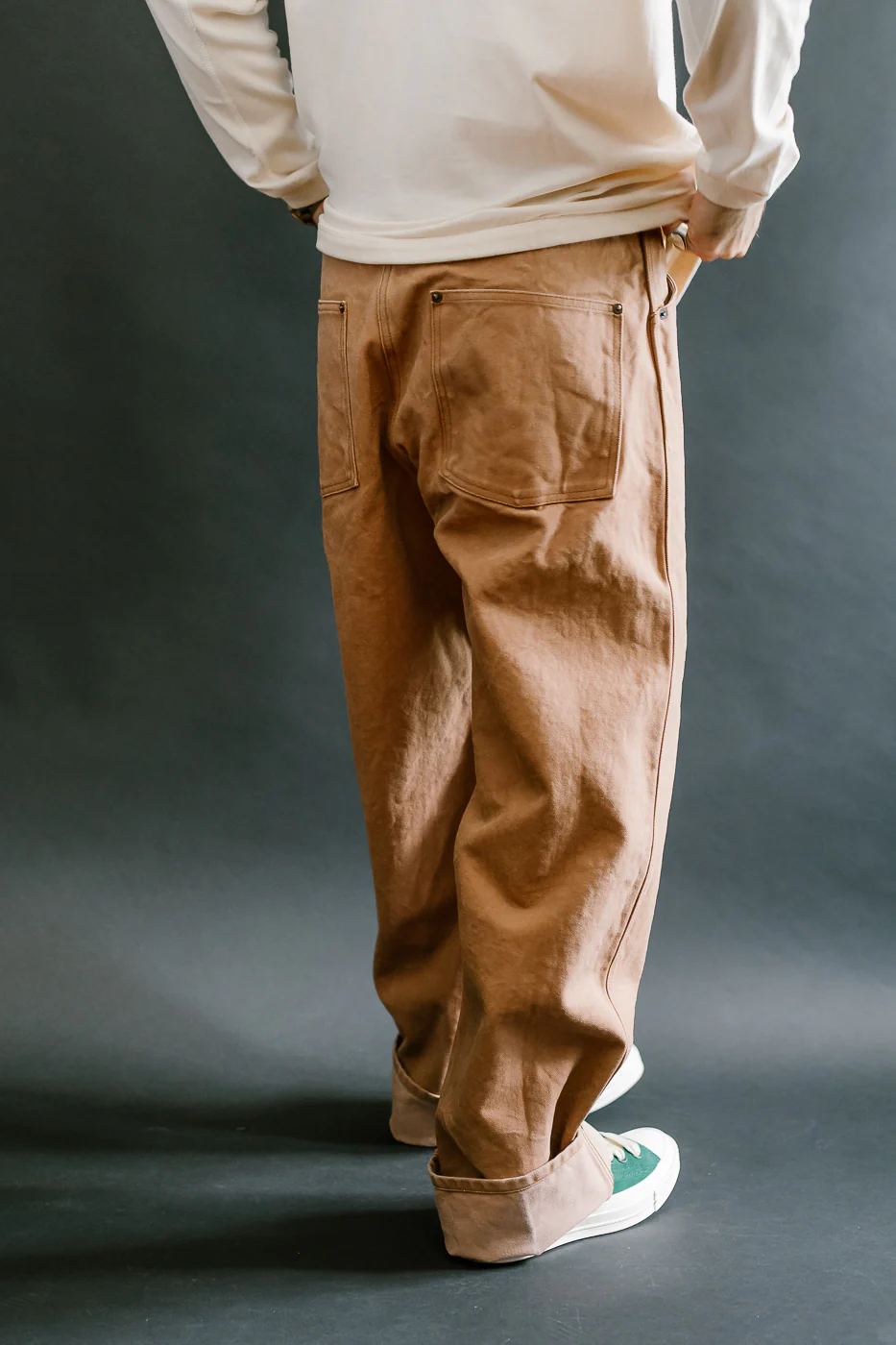 1129-6 - Persimmon Tannin Dye Heavy Duck Work Pants - Brown - Image 12