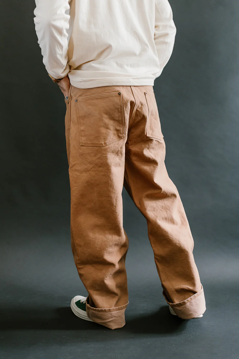 1129-6 - Persimmon Tannin Dye Heavy Duck Work Pants - Brown - Image 13