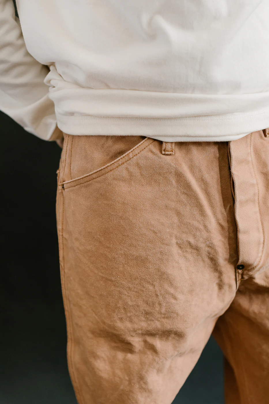1129-6 - Persimmon Tannin Dye Heavy Duck Work Pants - Brown - Image 17