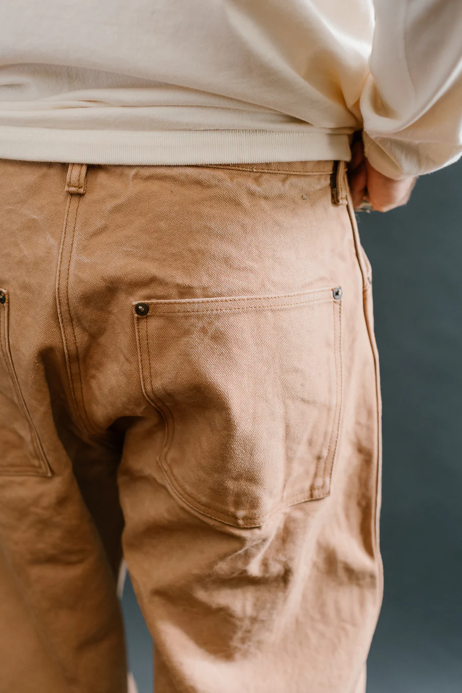 1129-6 - Persimmon Tannin Dye Heavy Duck Work Pants - Brown - Image 18
