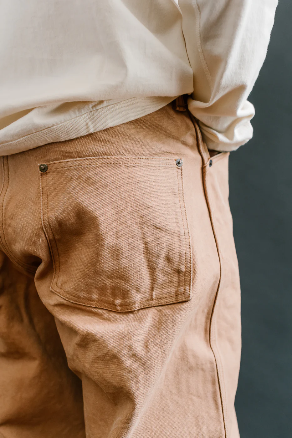 1129-6 - Persimmon Tannin Dye Heavy Duck Work Pants - Brown - Image 19