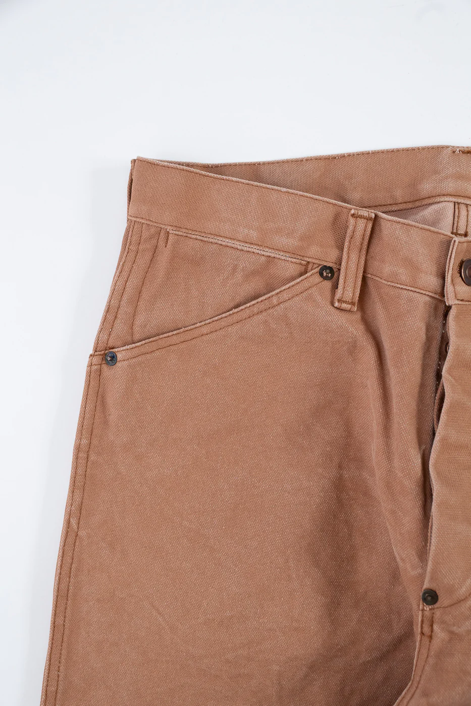 1129-6 - Persimmon Tannin Dye Heavy Duck Work Pants - Brown - Image 3