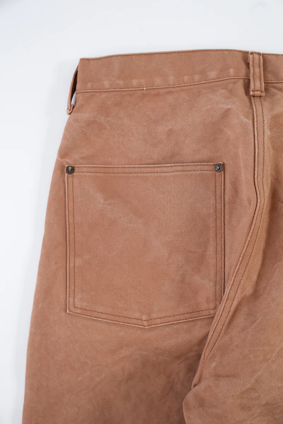 1129-6 - Persimmon Tannin Dye Heavy Duck Work Pants - Brown - Image 4