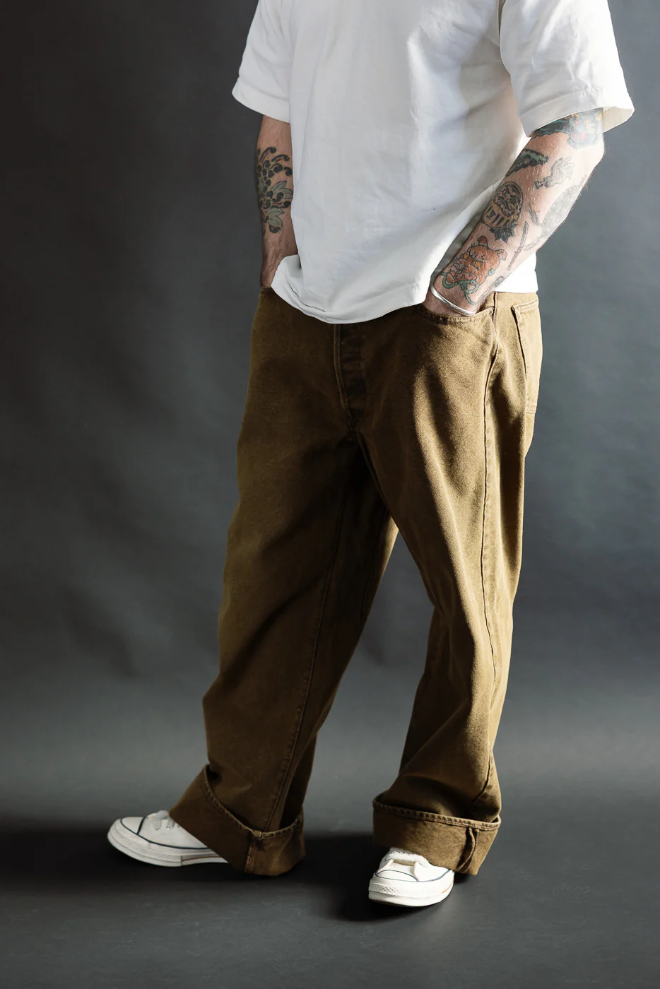 1137CA - Duke 3 Canvas Trousers - Brown - Image 13