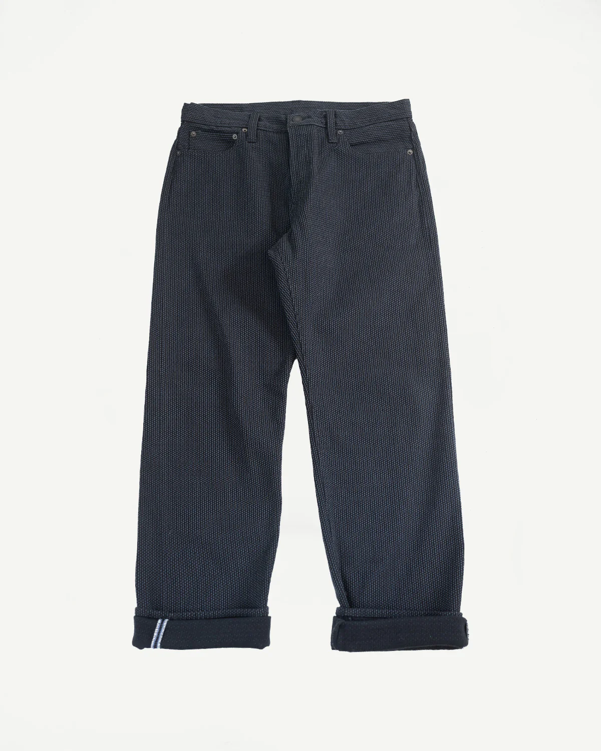 1170-1-BK - Sashiko Denim Loose Fit - Black x Gray