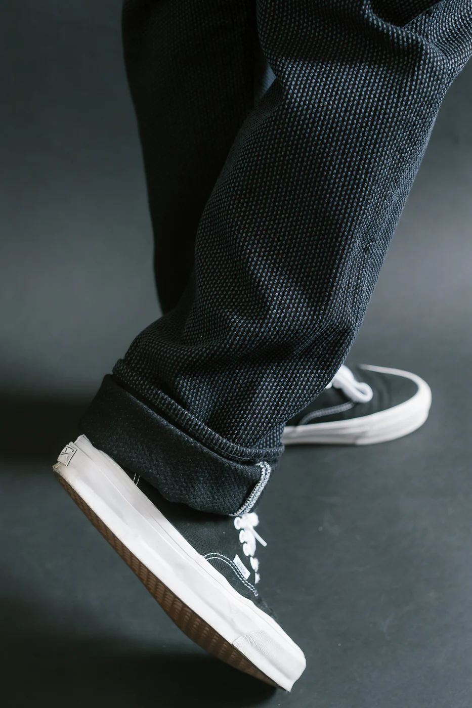 1170-1-BK - Sashiko Denim Loose Fit - Black x Gray - Image 19