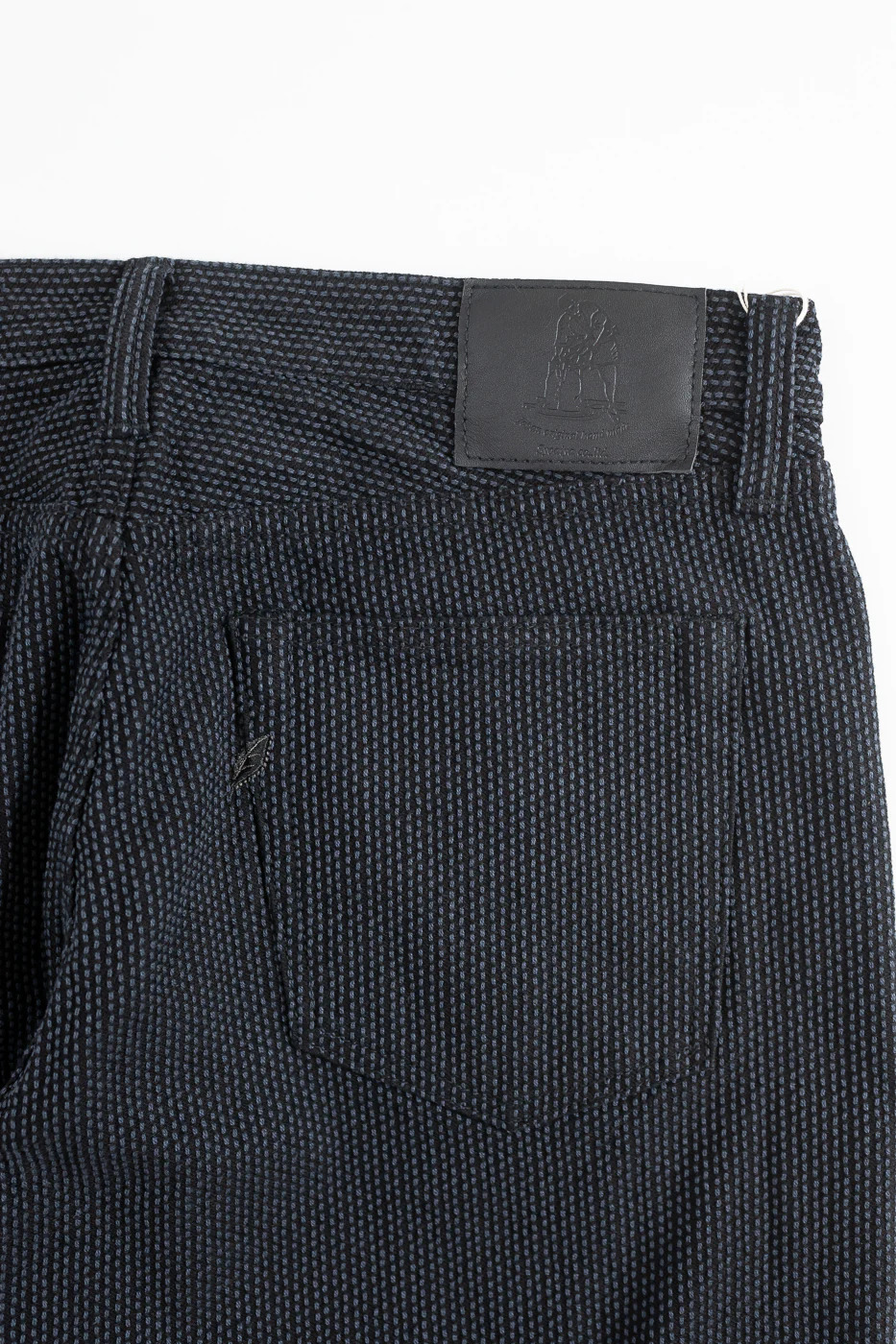 1170-1-BK - Sashiko Denim Loose Fit - Black x Gray - Image 2