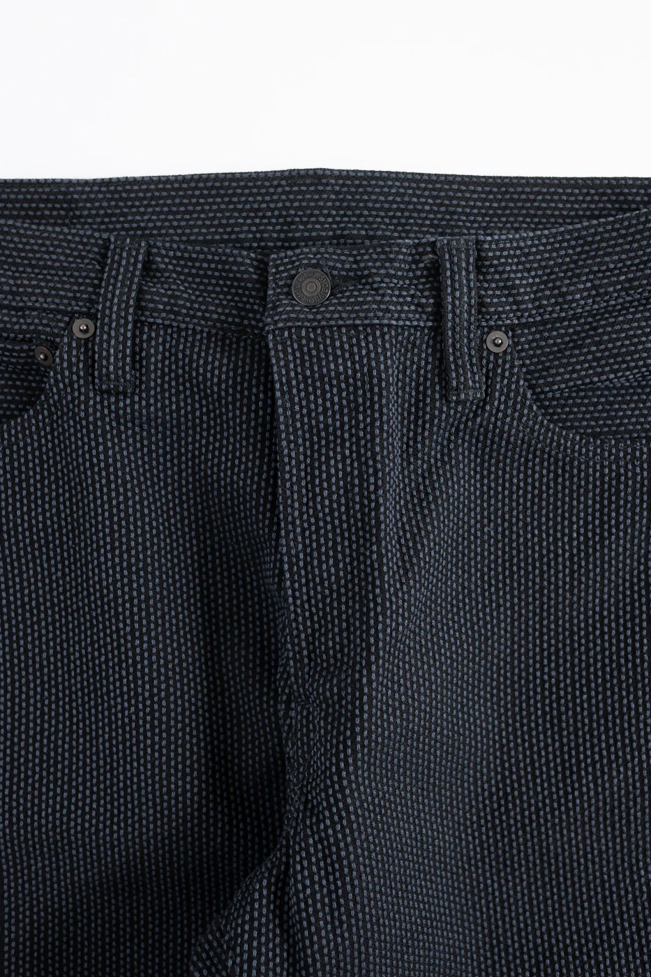 1170-1-BK - Sashiko Denim Loose Fit - Black x Gray - Image 3