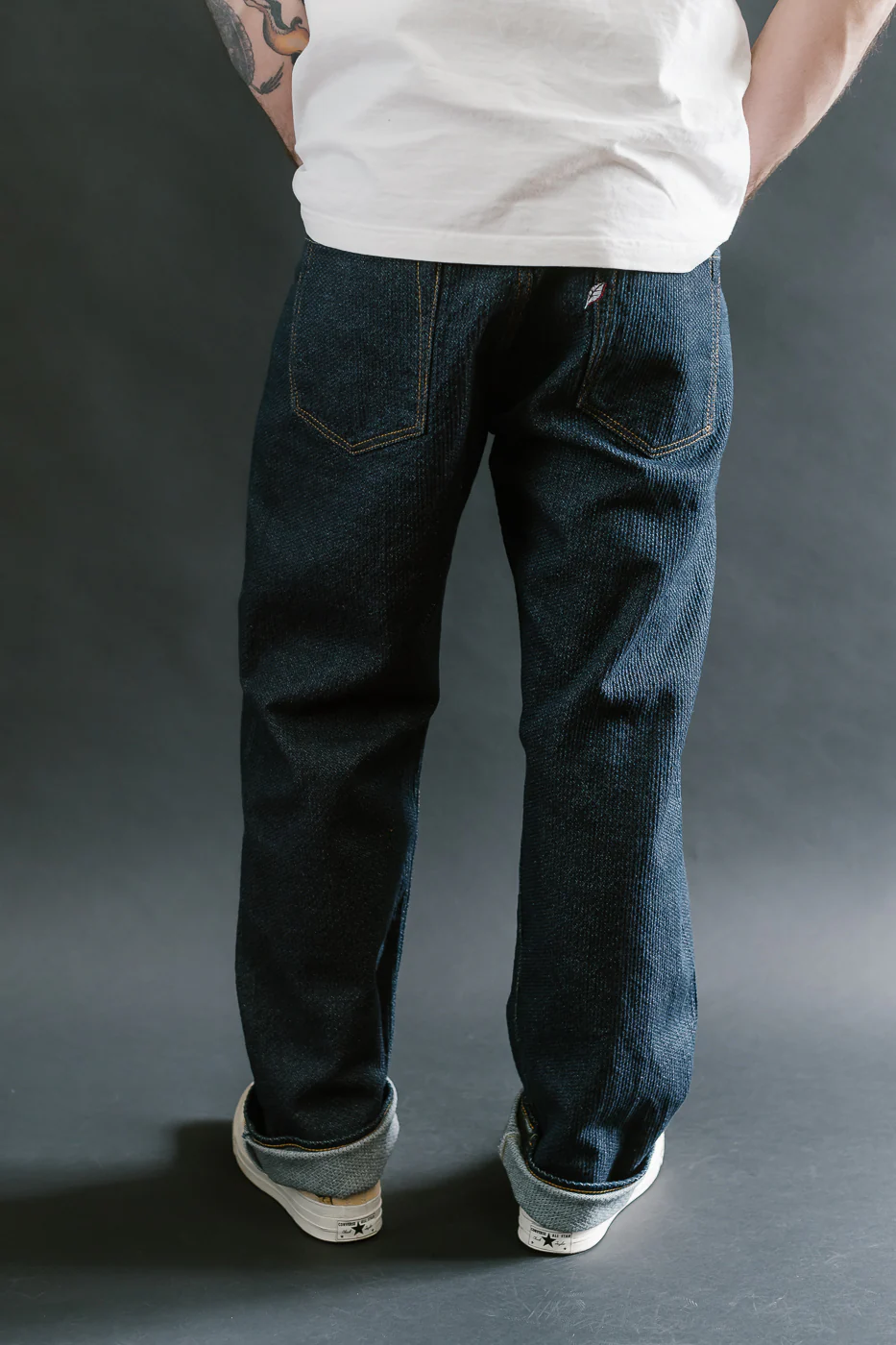 1170-1-ID - Sashiko Denim Loose Fit - Indigo x Natural - Image 13
