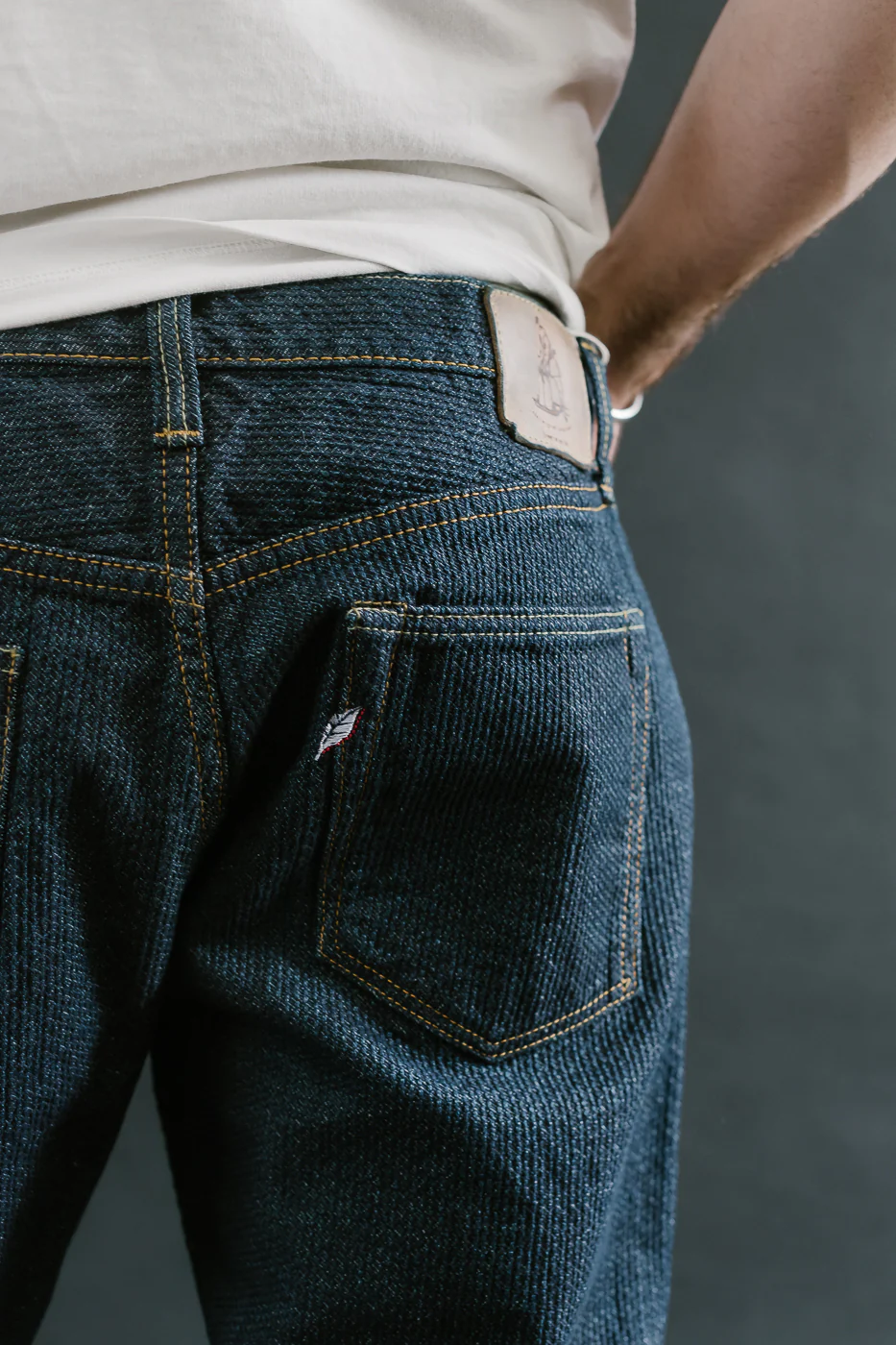 1170-1-ID - Sashiko Denim Loose Fit - Indigo x Natural - Image 19