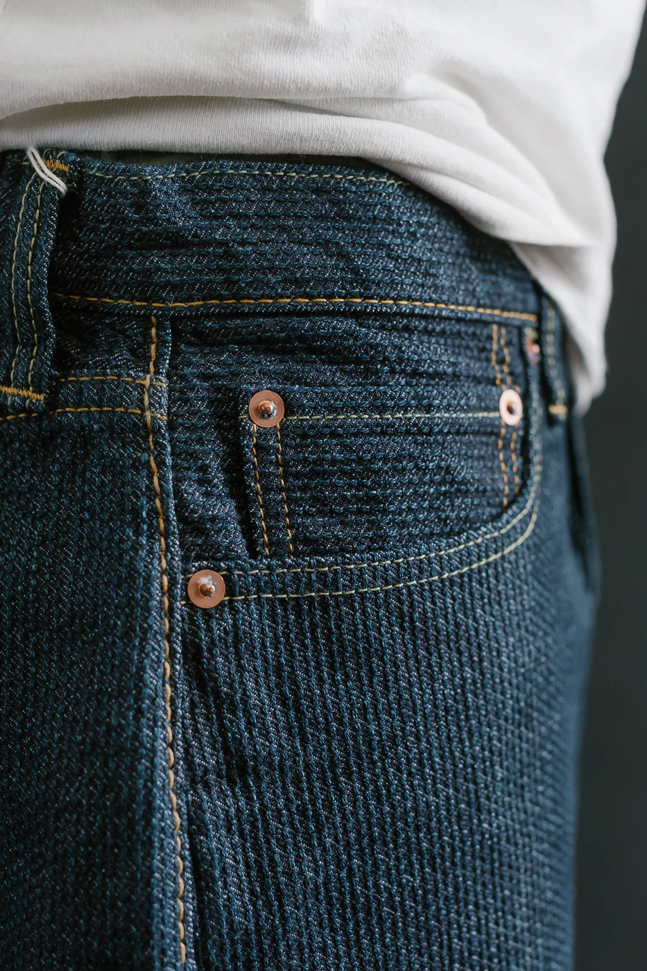 1170-1-ID - Sashiko Denim Loose Fit - Indigo x Natural - Image 20