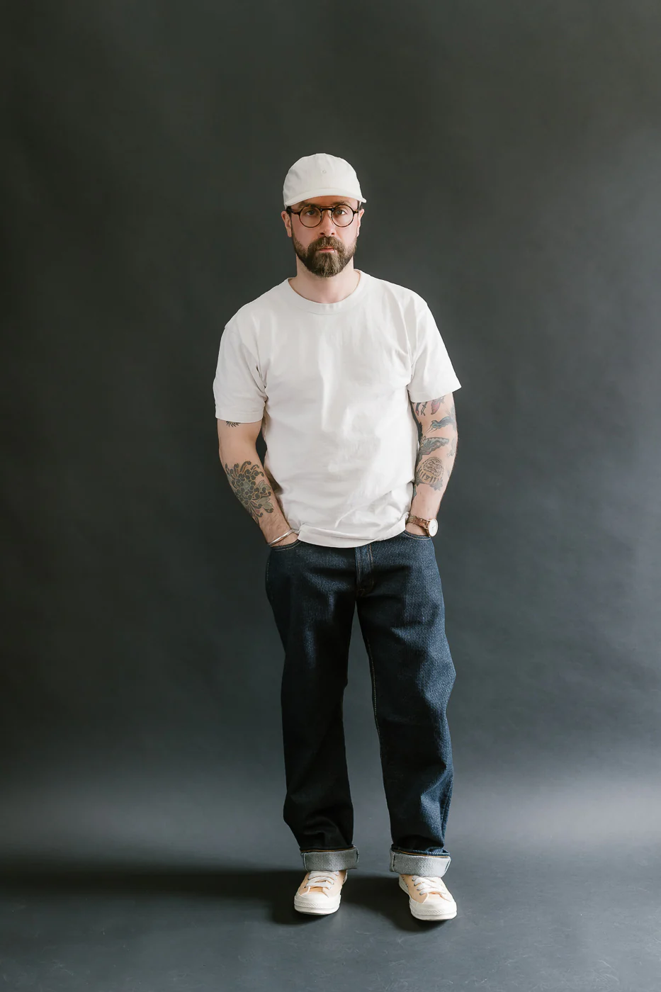 1170-1-ID - Sashiko Denim Loose Fit - Indigo x Natural - Image 7