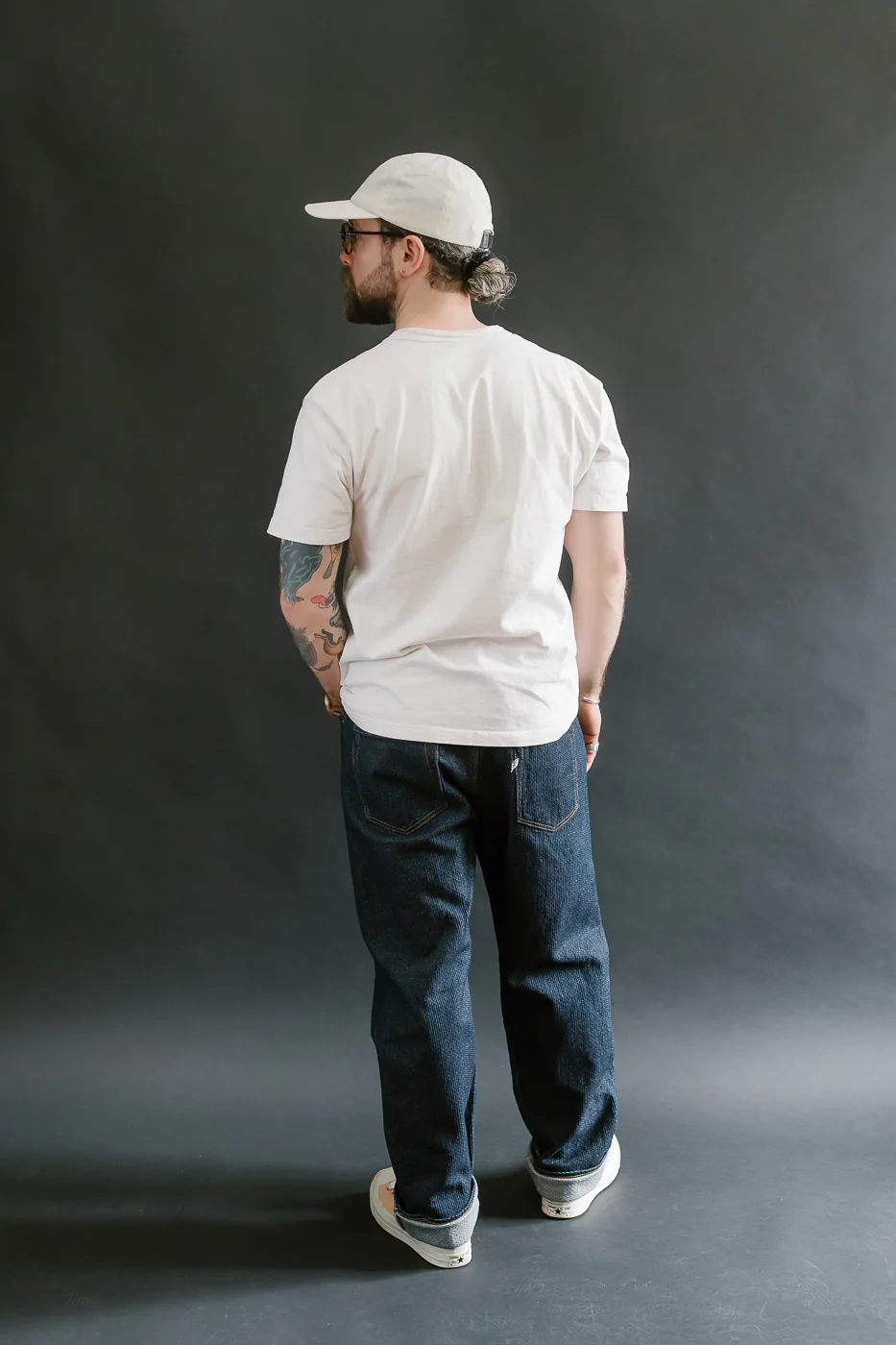 1170-1-ID - Sashiko Denim Loose Fit - Indigo x Natural - Image 9