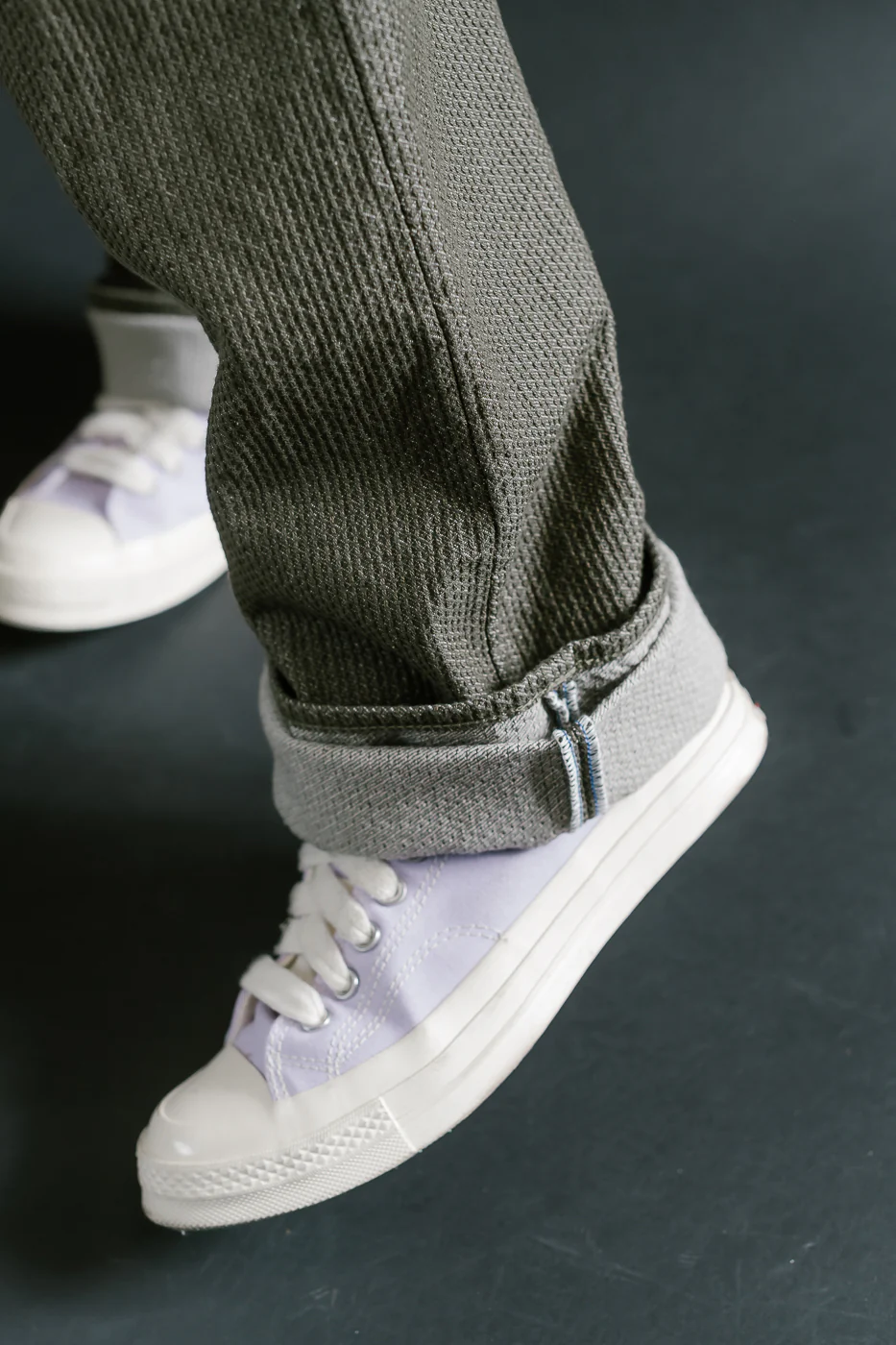1170-1-OLV - Sashiko Denim Loose Fit - Olive x Olive - Image 21