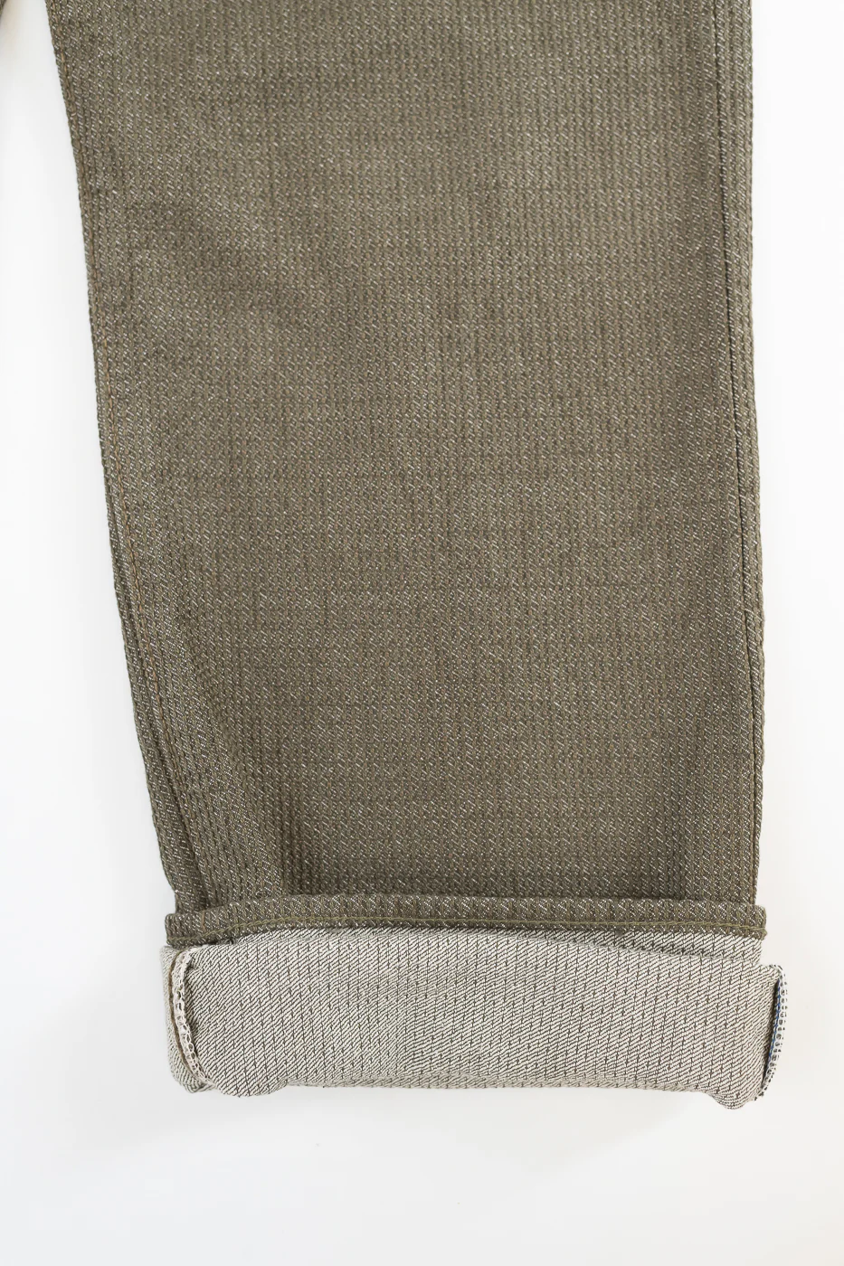 1170-1-OLV - Sashiko Denim Loose Fit - Olive x Olive - Image 5