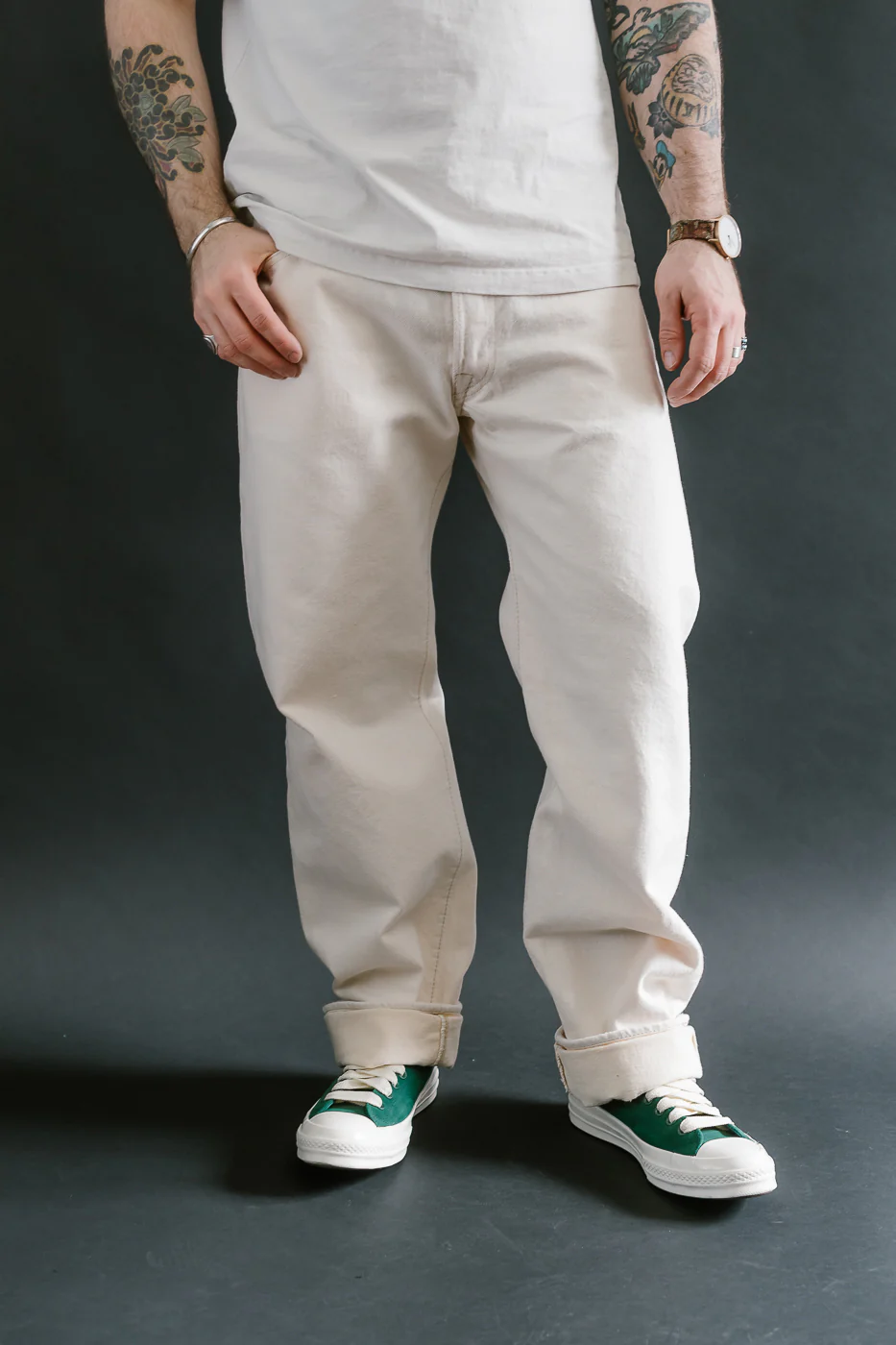 1172-1 - 14oz "Ecru Beige" Selvedge Denim - Regular Straight - Image 10