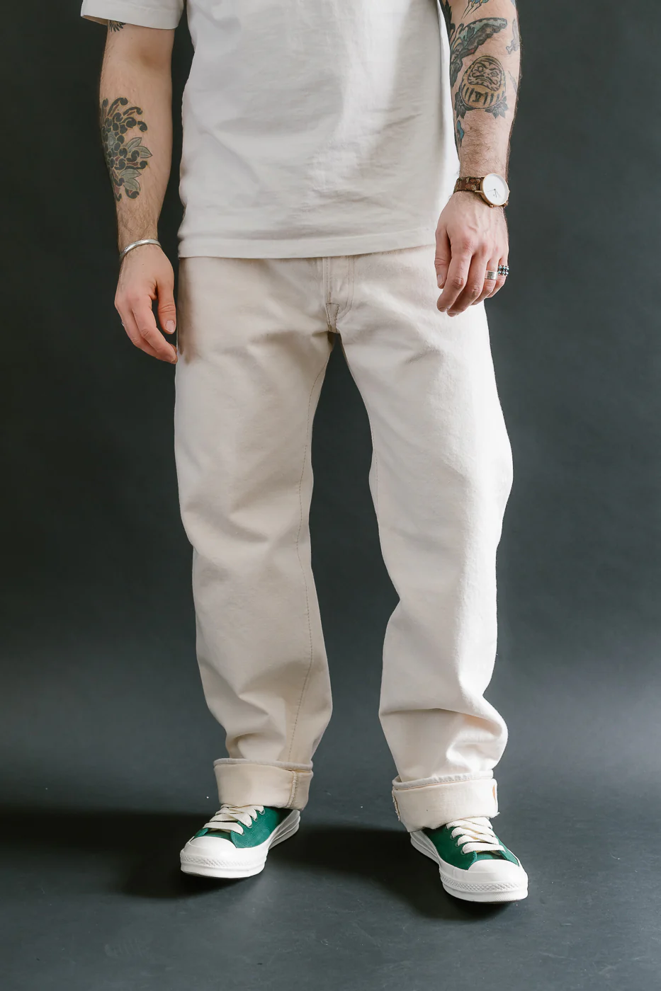 1172-1 - 14oz "Ecru Beige" Selvedge Denim - Regular Straight - Image 15