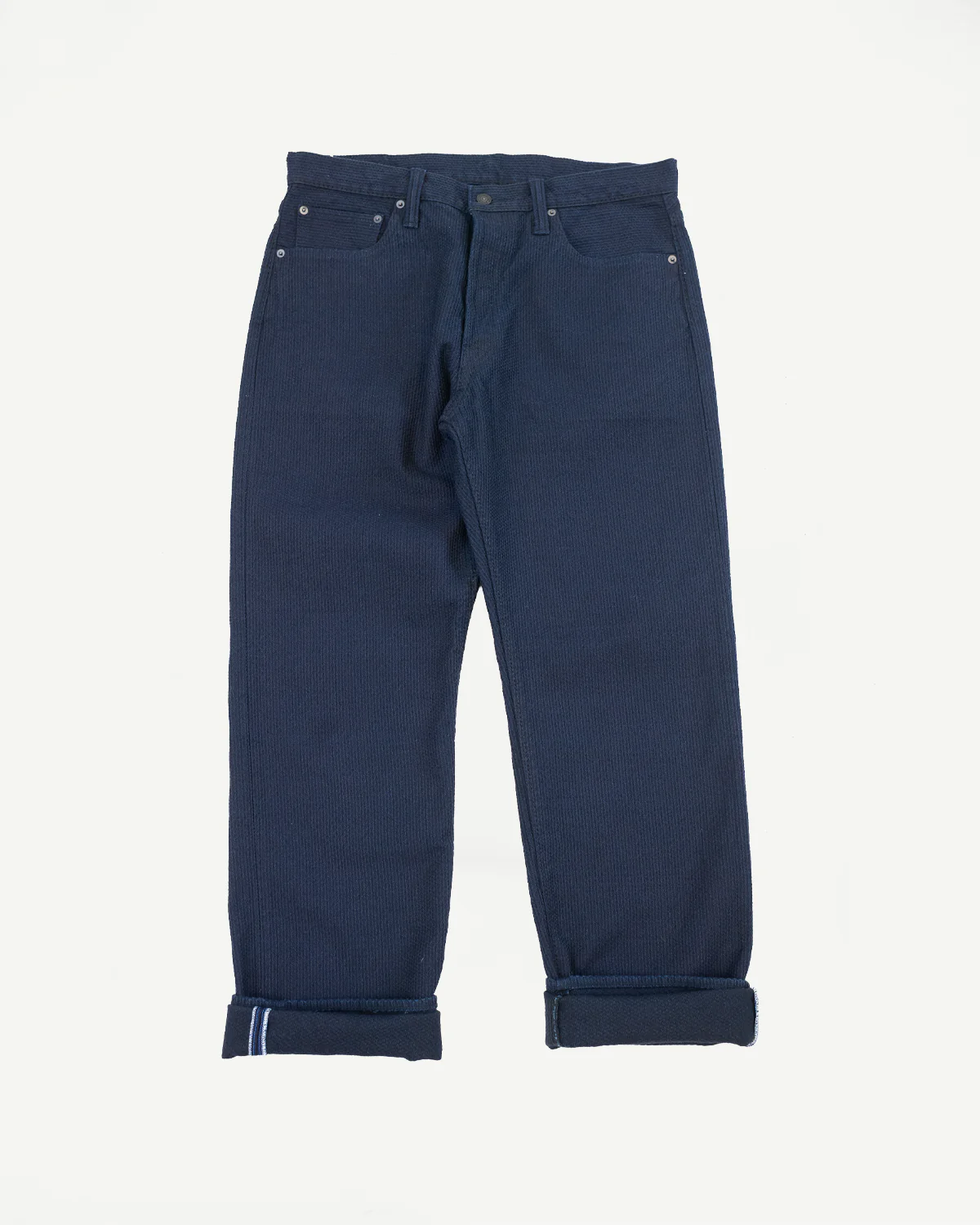 1178-ID - Sashiko Denim Regular Fit - Indigo x Black