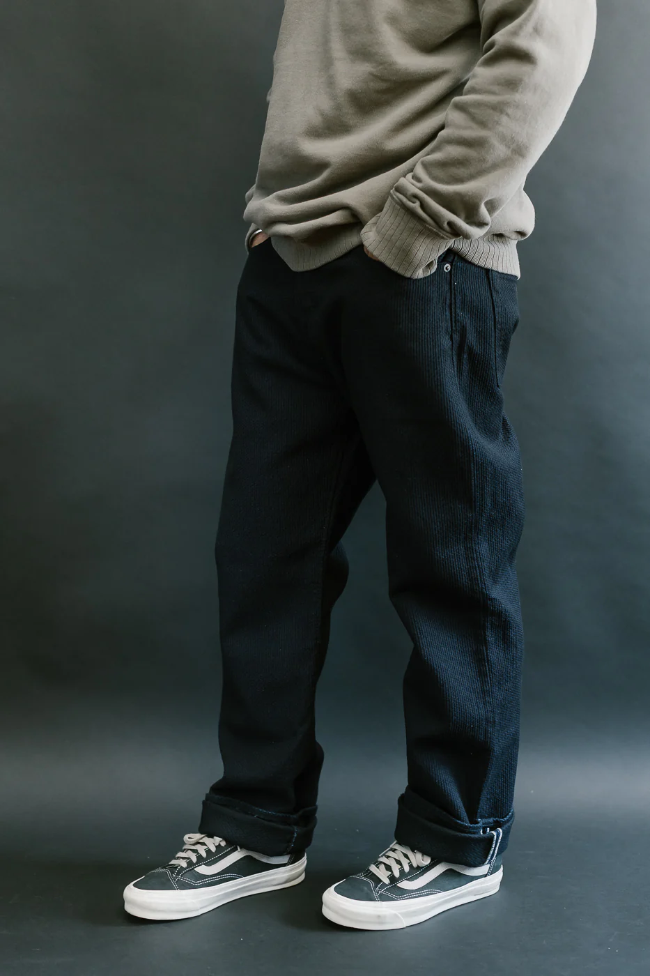 1178-ID - Sashiko Denim Regular Fit - Indigo x Black - Image 11