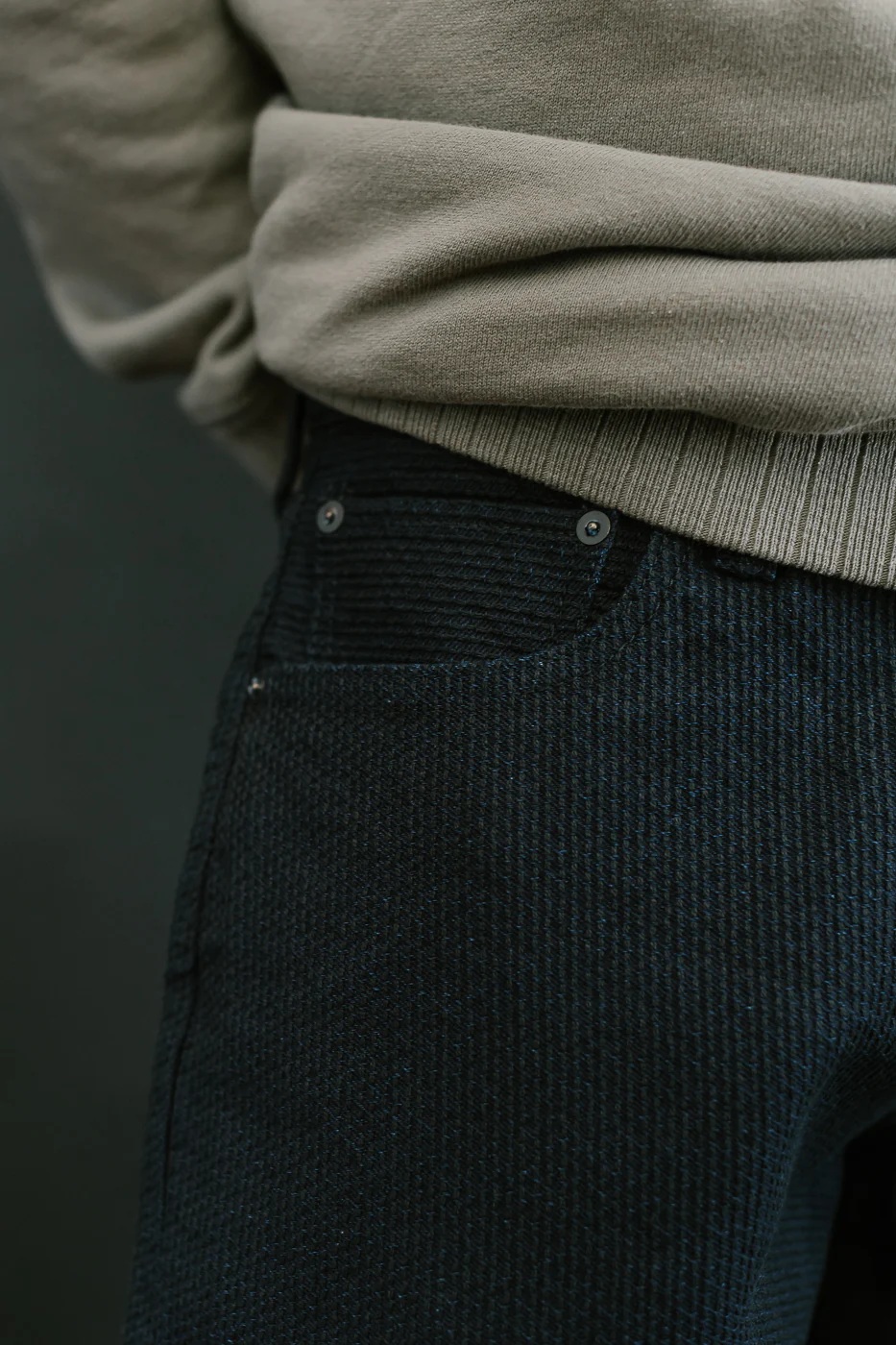 1178-ID - Sashiko Denim Regular Fit - Indigo x Black - Image 17