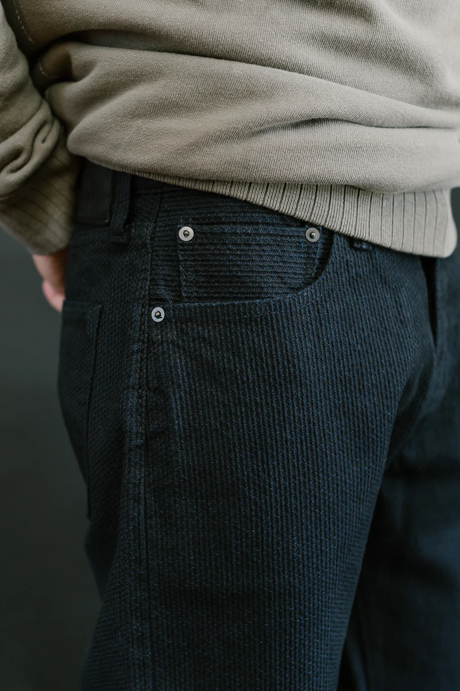1178-ID - Sashiko Denim Regular Fit - Indigo x Black - Image 18