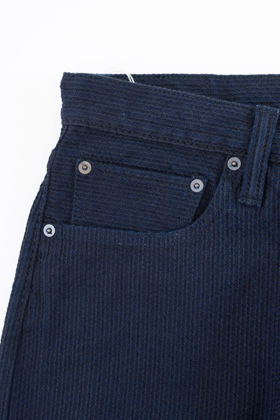 1178-ID - Sashiko Denim Regular Fit - Indigo x Black - Image 4