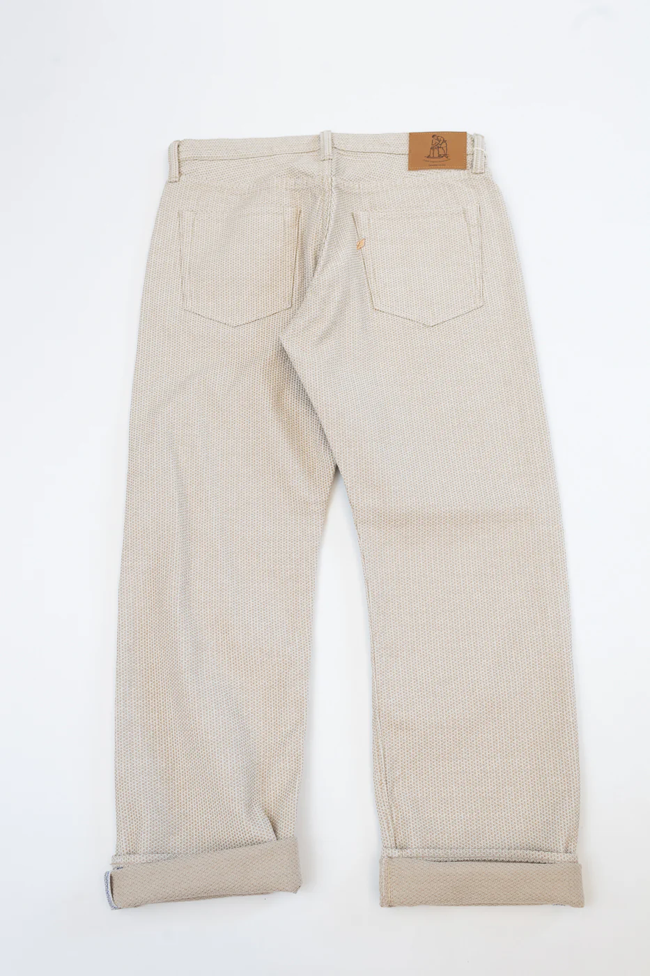 1178-IV - Sashiko Denim Regular Fit - Ivory x Beige - Image 6