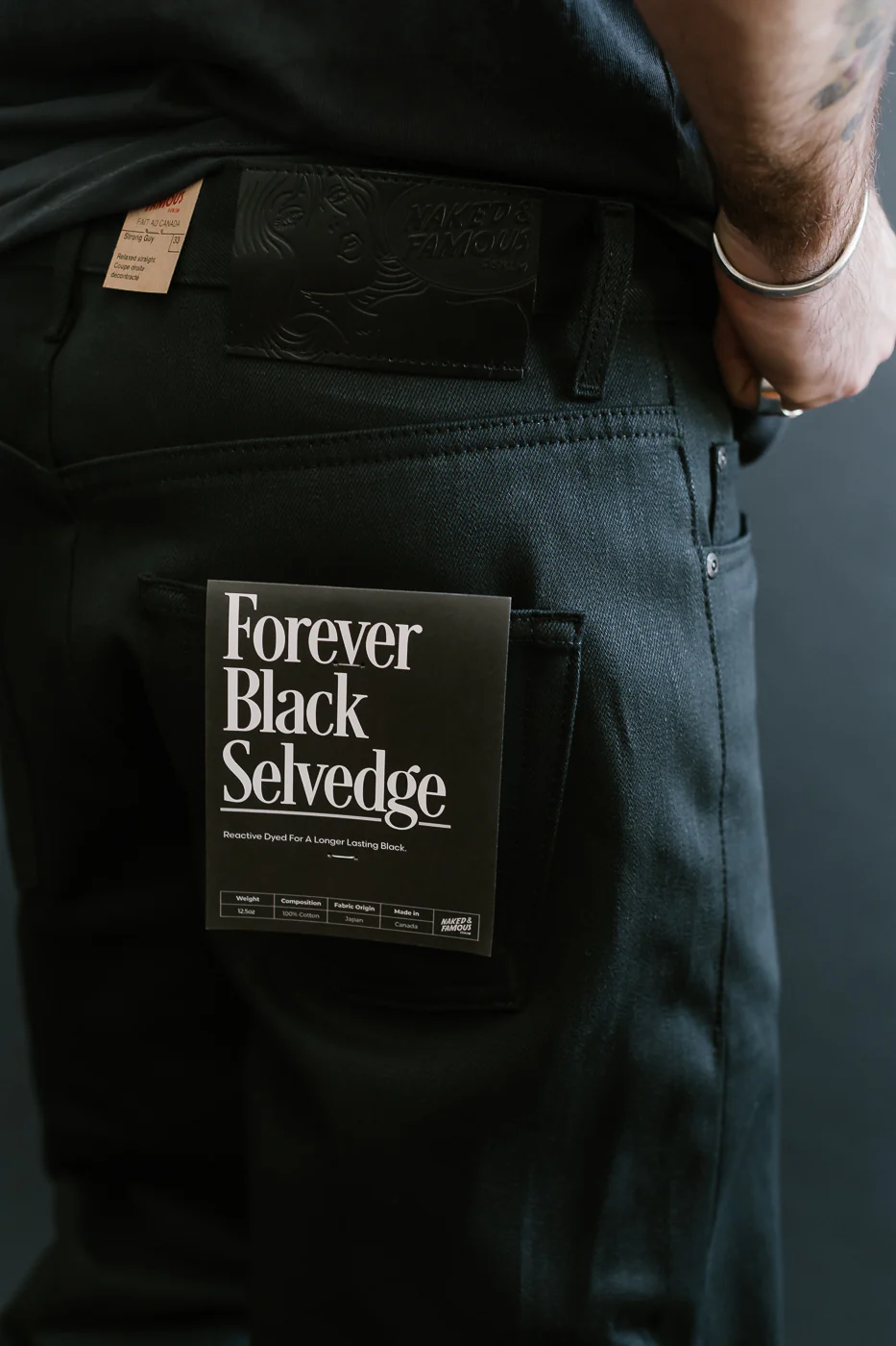 12.5oz - Forever Black Selvedge Denim - Strong Guy - Image 18