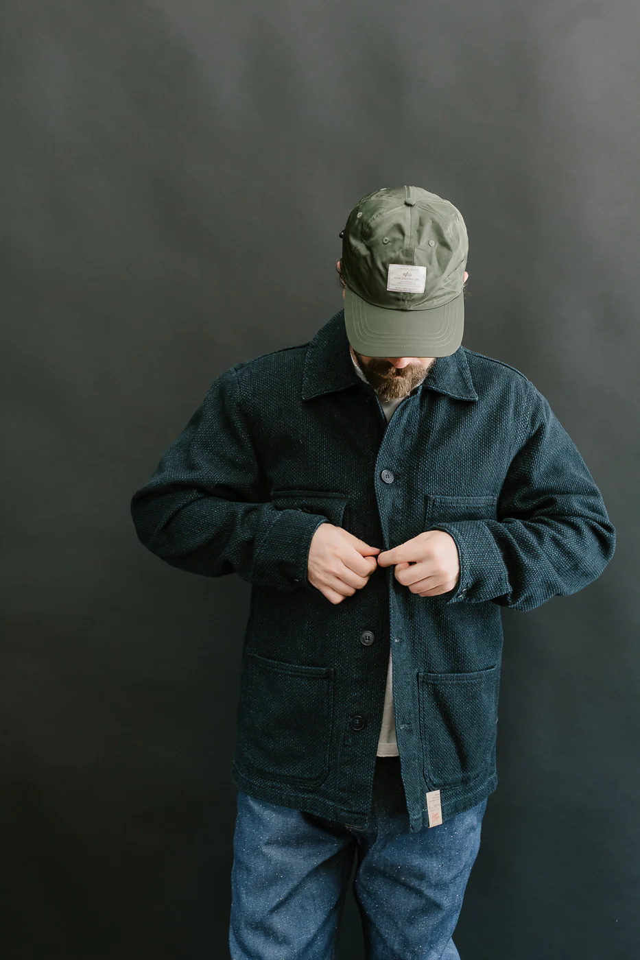 12.5oz - Indigo Sashiko - Chore Coat - Image 10