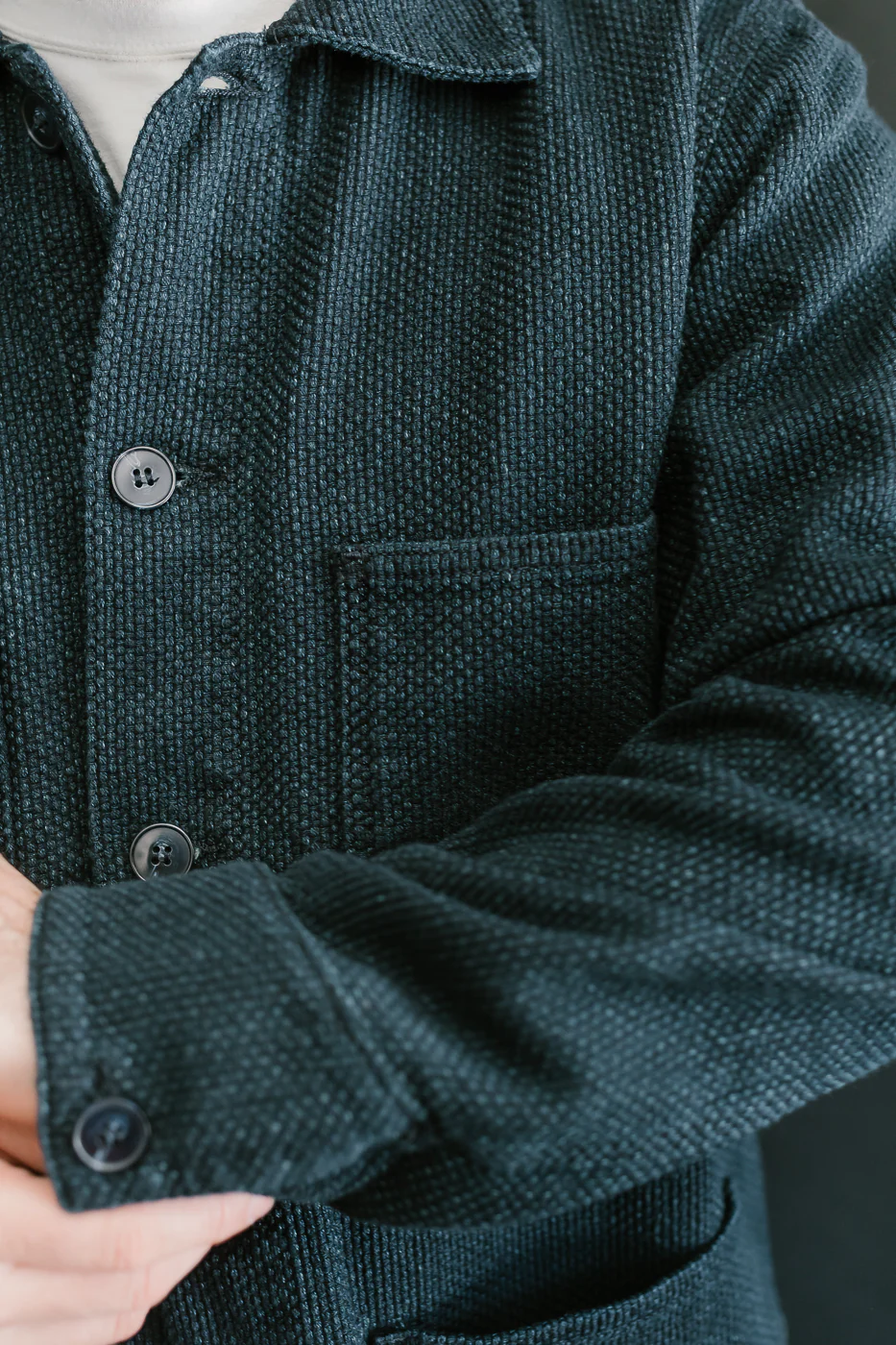 12.5oz - Indigo Sashiko - Chore Coat - Image 19