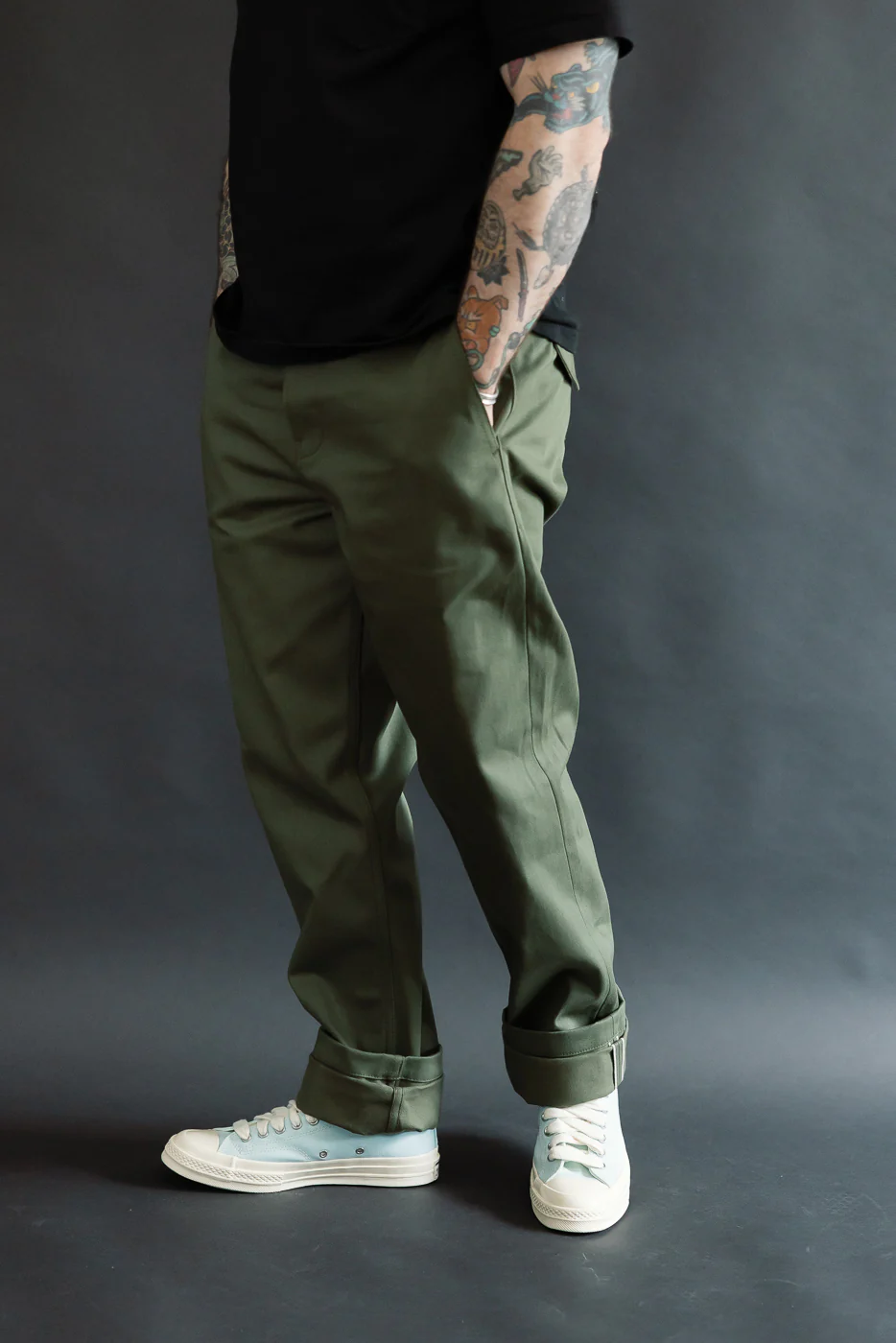 12.5oz - Officer High Trouser - Olive - Image 13