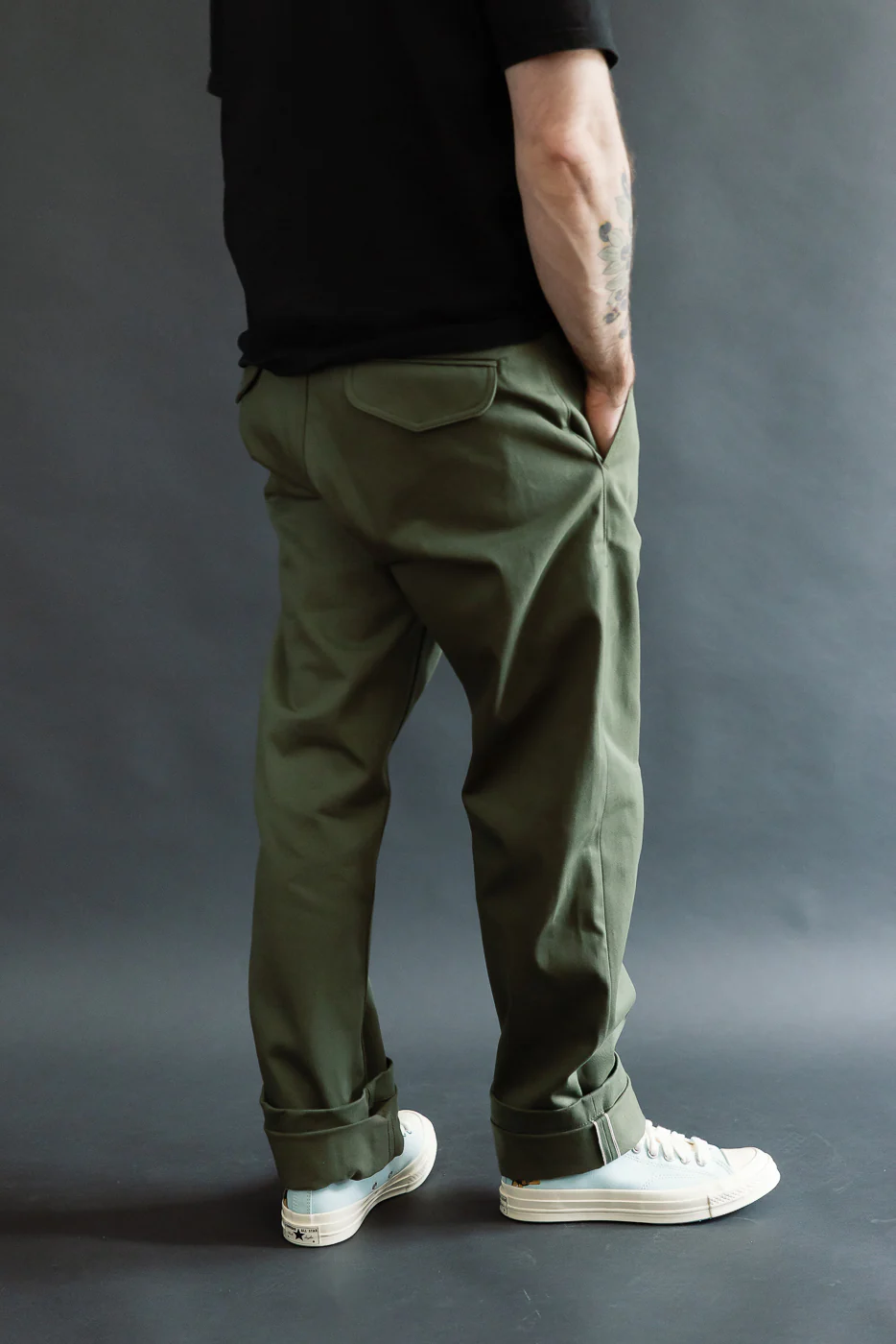 12.5oz - Officer High Trouser - Olive - Image 15