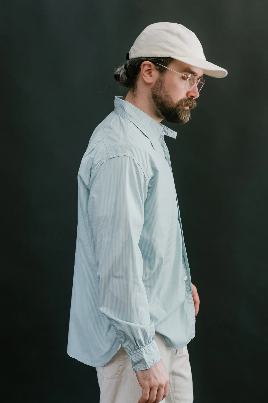 1201C-SSG - No. 1 Shirt Stripe Shirting MV - Green - Image 12
