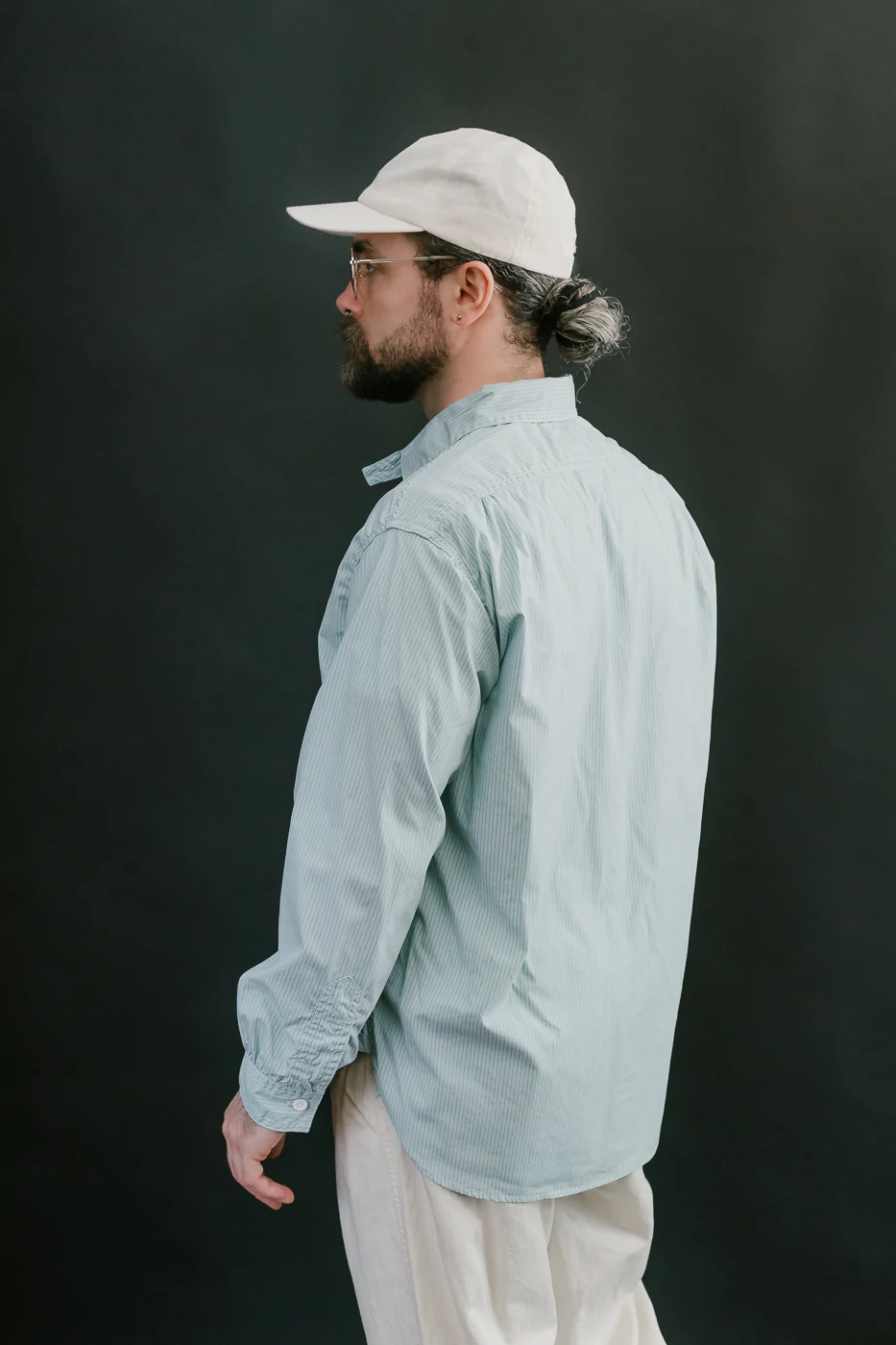 1201C-SSG - No. 1 Shirt Stripe Shirting MV - Green - Image 14