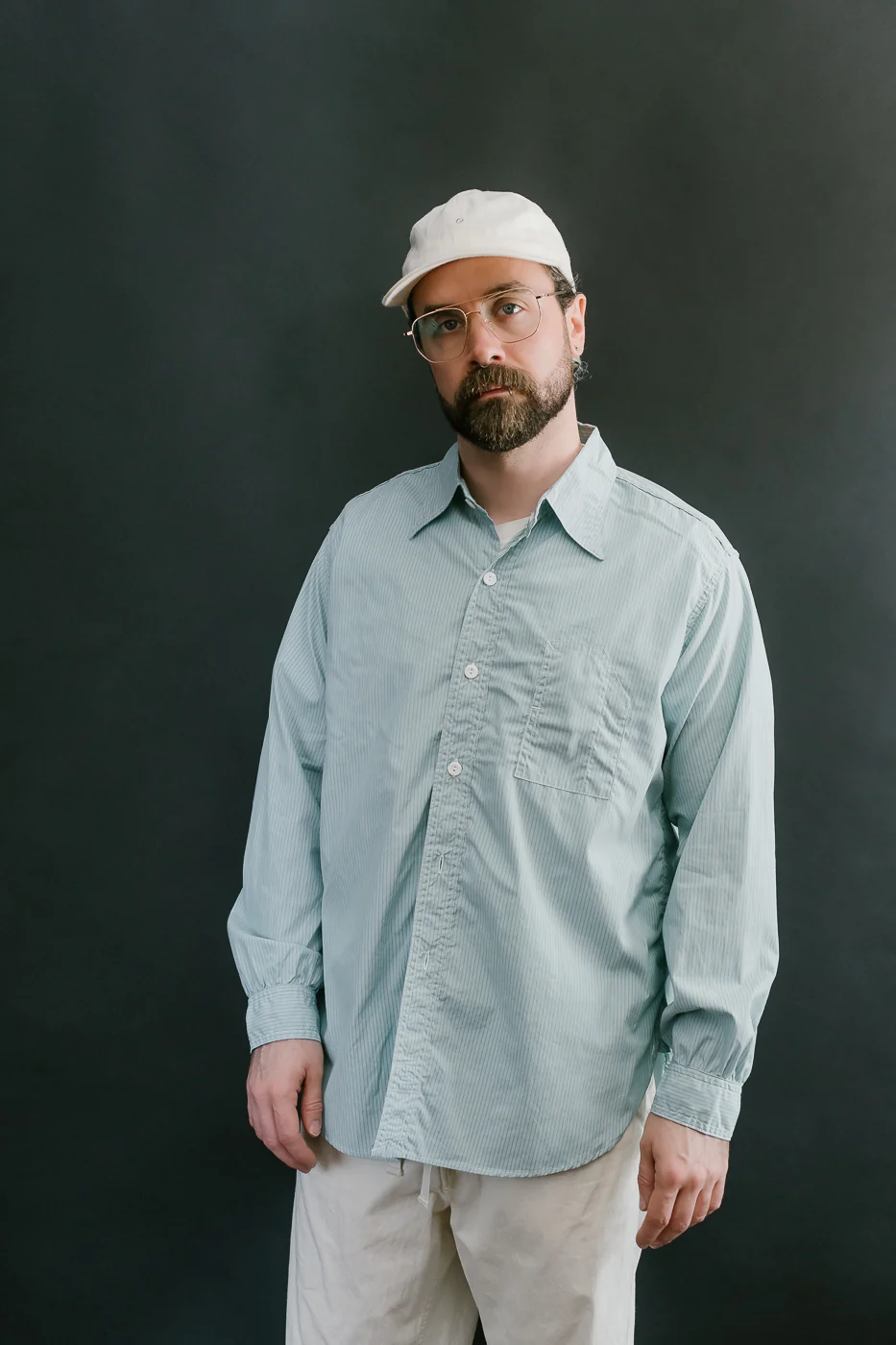 1201C-SSG - No. 1 Shirt Stripe Shirting MV - Green - Image 15