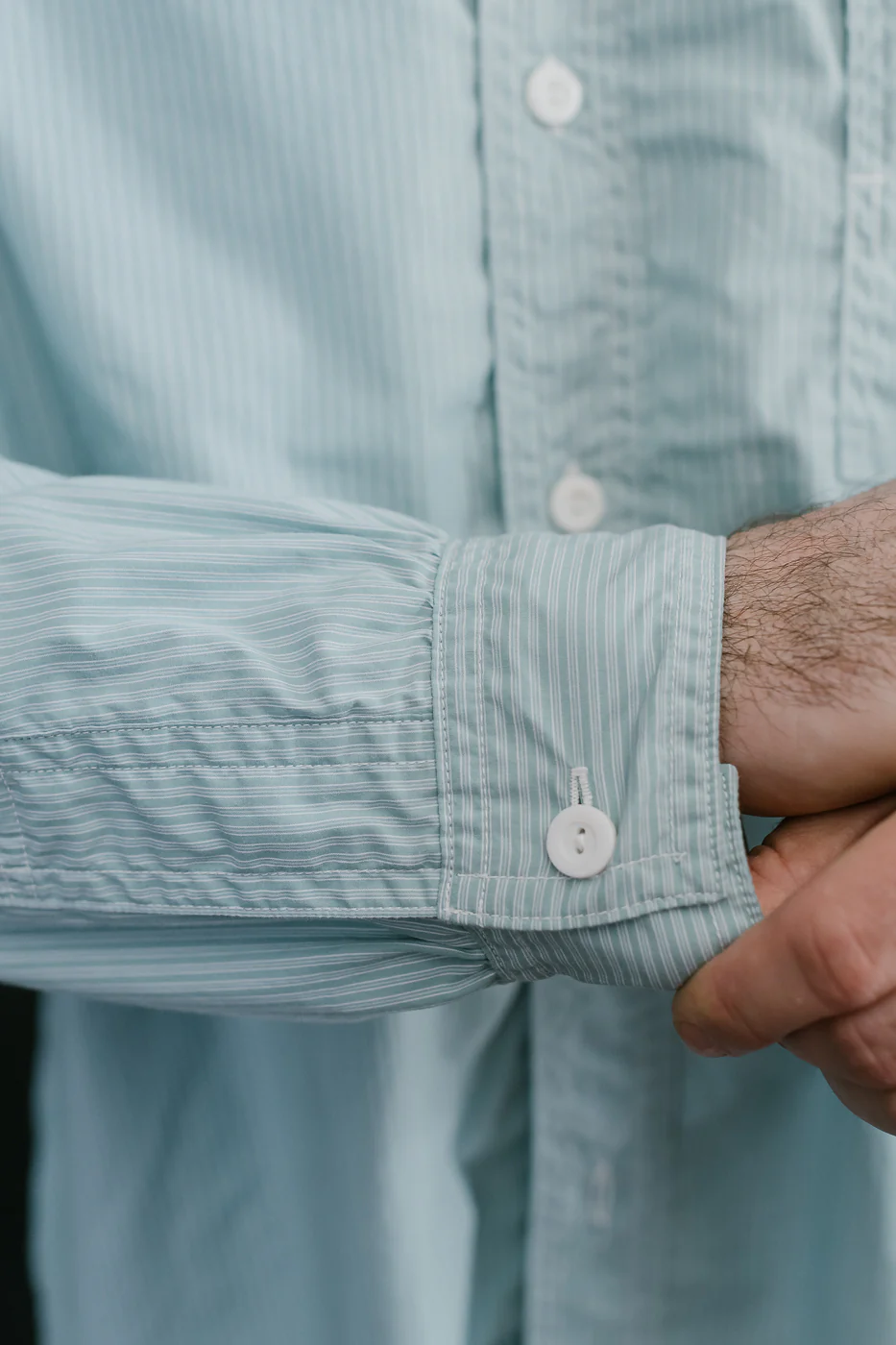 1201C-SSG - No. 1 Shirt Stripe Shirting MV - Green - Image 17