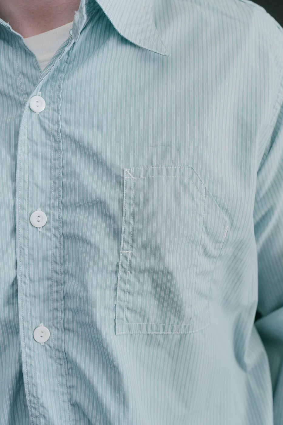 1201C-SSG - No. 1 Shirt Stripe Shirting MV - Green - Image 18