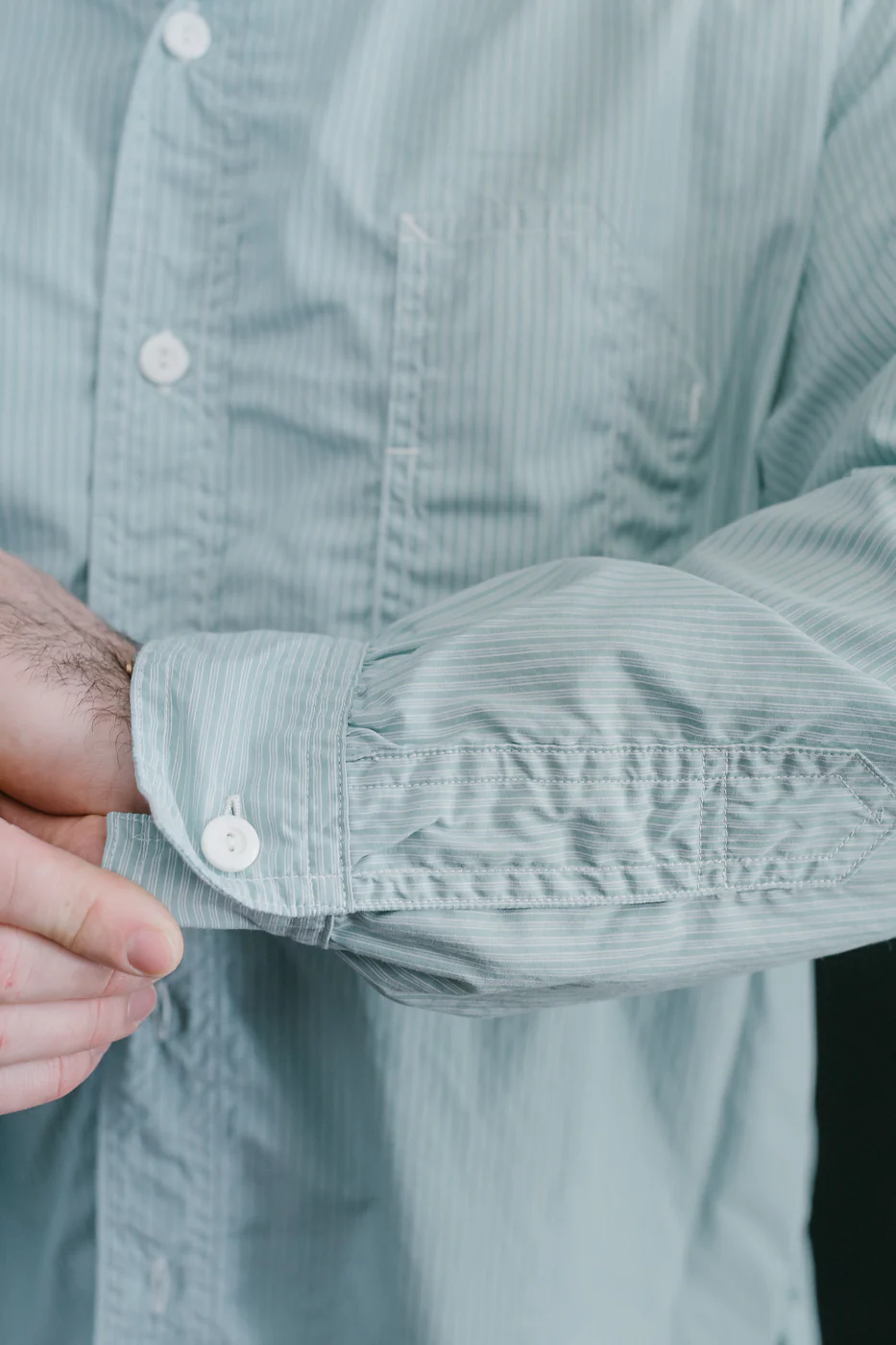 1201C-SSG - No. 1 Shirt Stripe Shirting MV - Green - Image 24