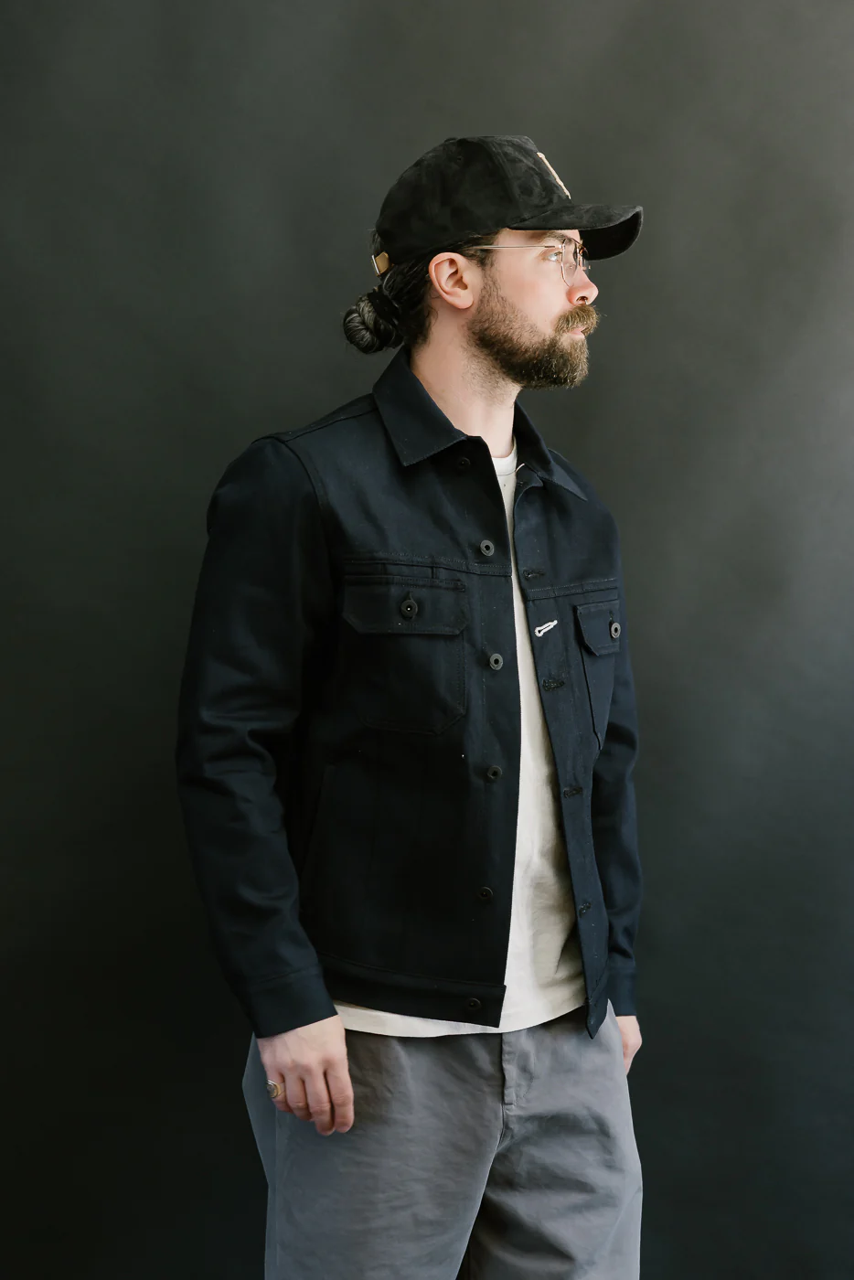 13.5oz -  Indigo x Black Selvedge Denim - Cruiser Jacket - Image 11