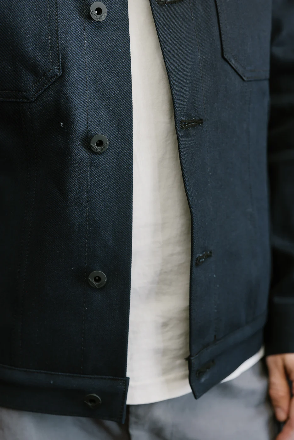 13.5oz -  Indigo x Black Selvedge Denim - Cruiser Jacket - Image 19