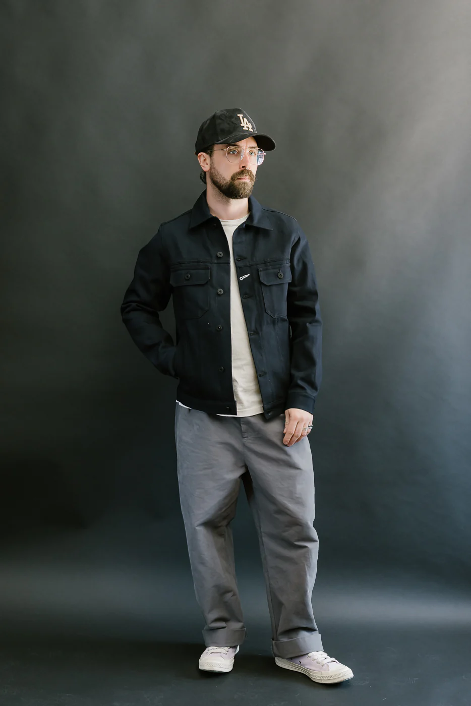 13.5oz -  Indigo x Black Selvedge Denim - Cruiser Jacket - Image 7