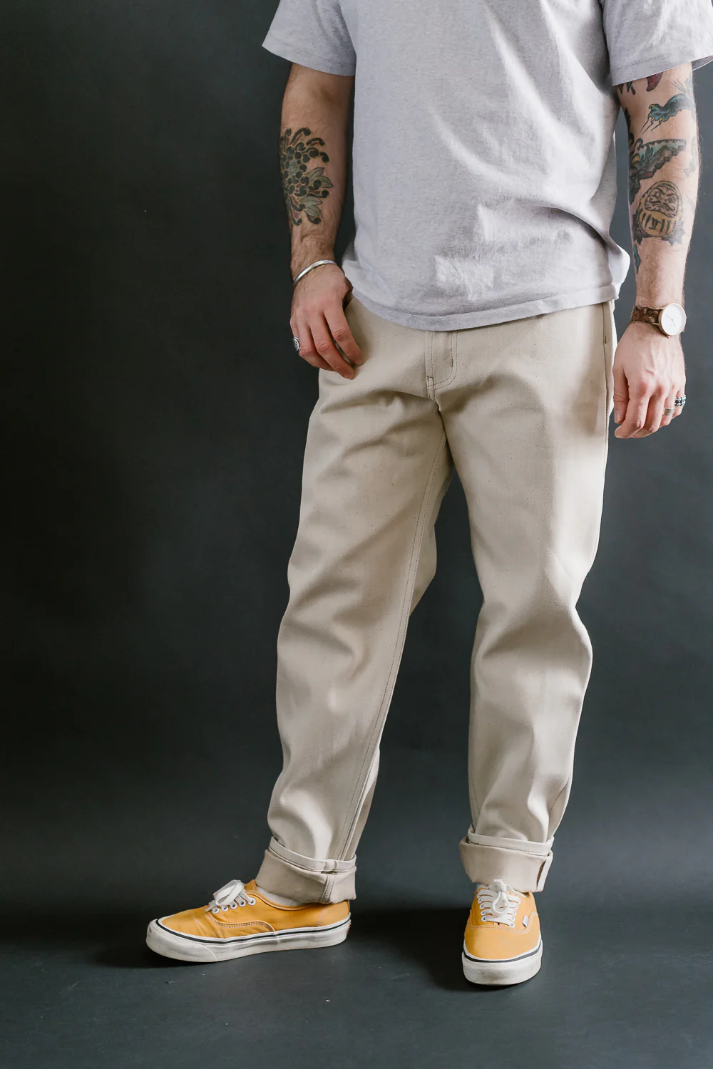 13.6oz - All Natural Ecru Foxfibre® Selvedge - Easy Guy - Image 15